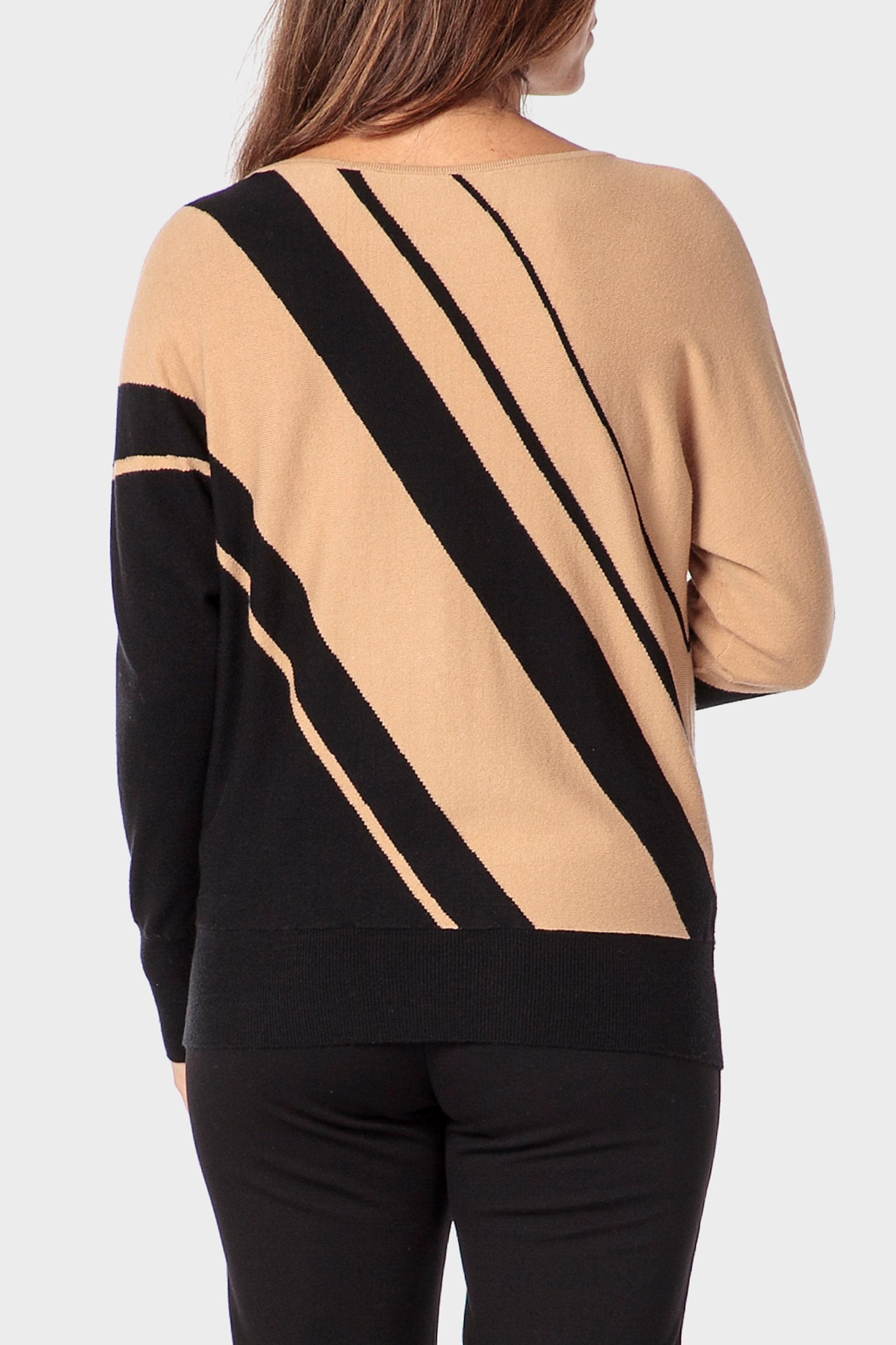 Black Intarsia Studded Sweater, Black, medium