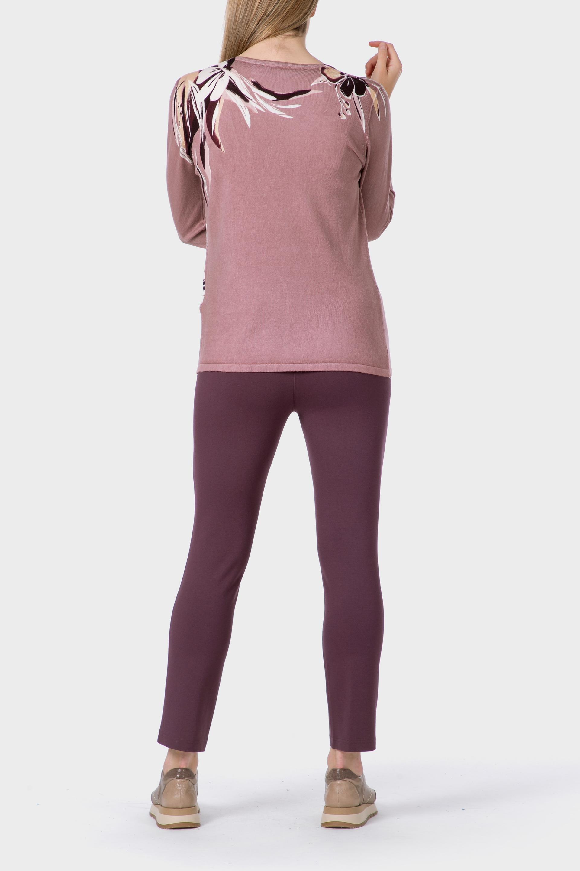 Pink Floral Print Sweater, 3701_371, large image number 3