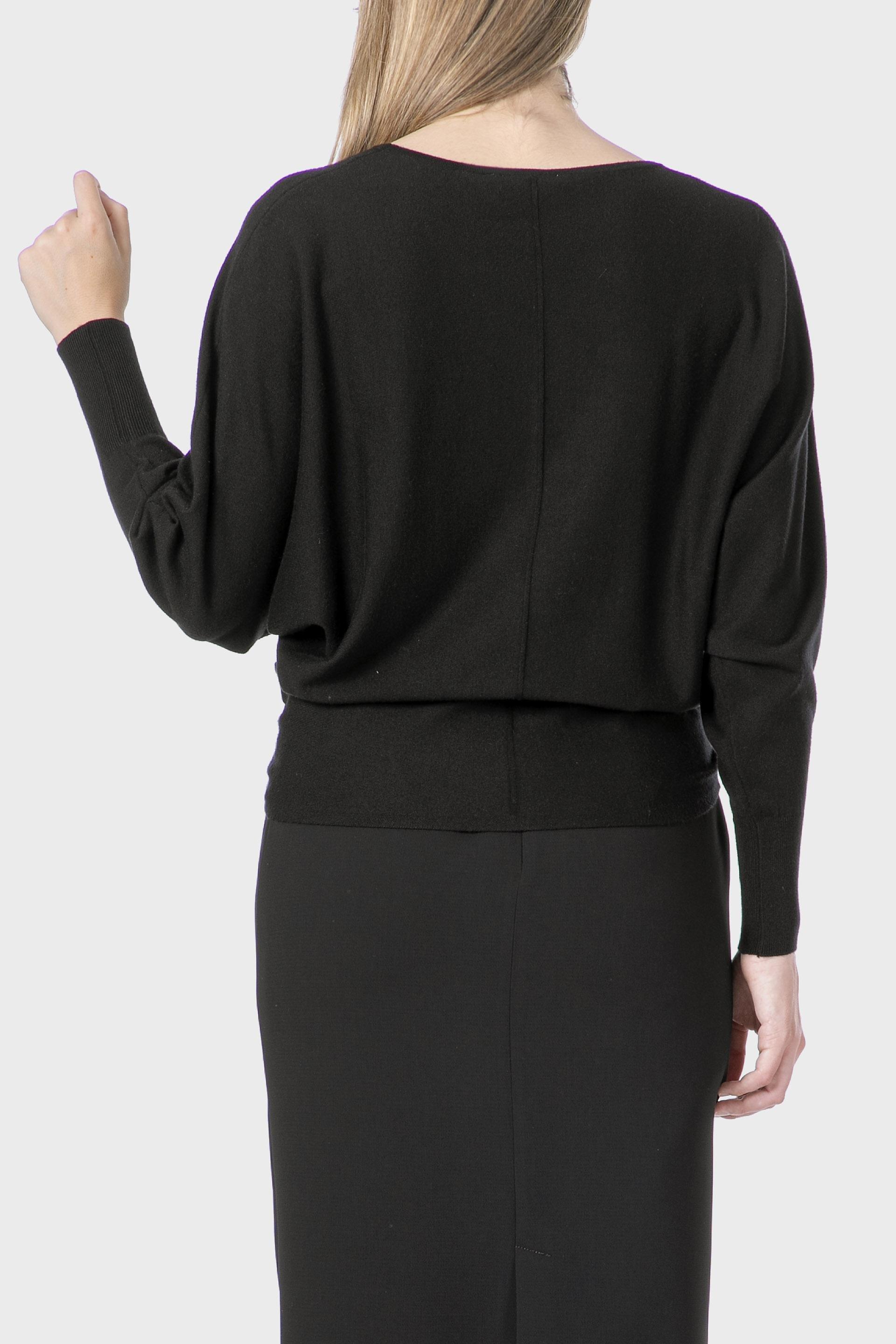 Black Batwing Sleeve Sweater, 3701_120, large image number 2