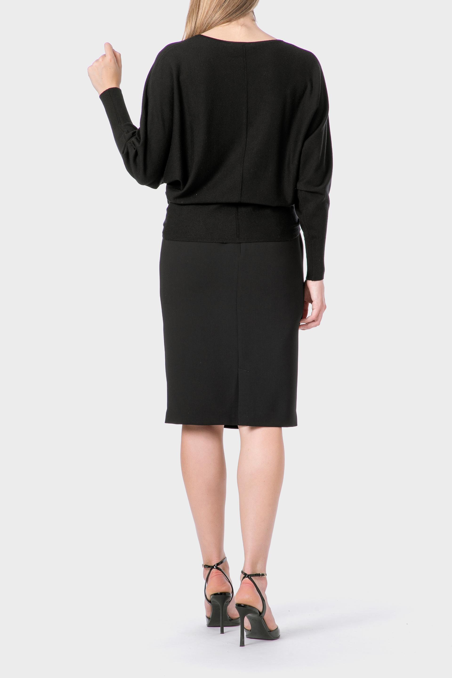 Black Batwing Sleeve Sweater, 3701_120, large image number 3