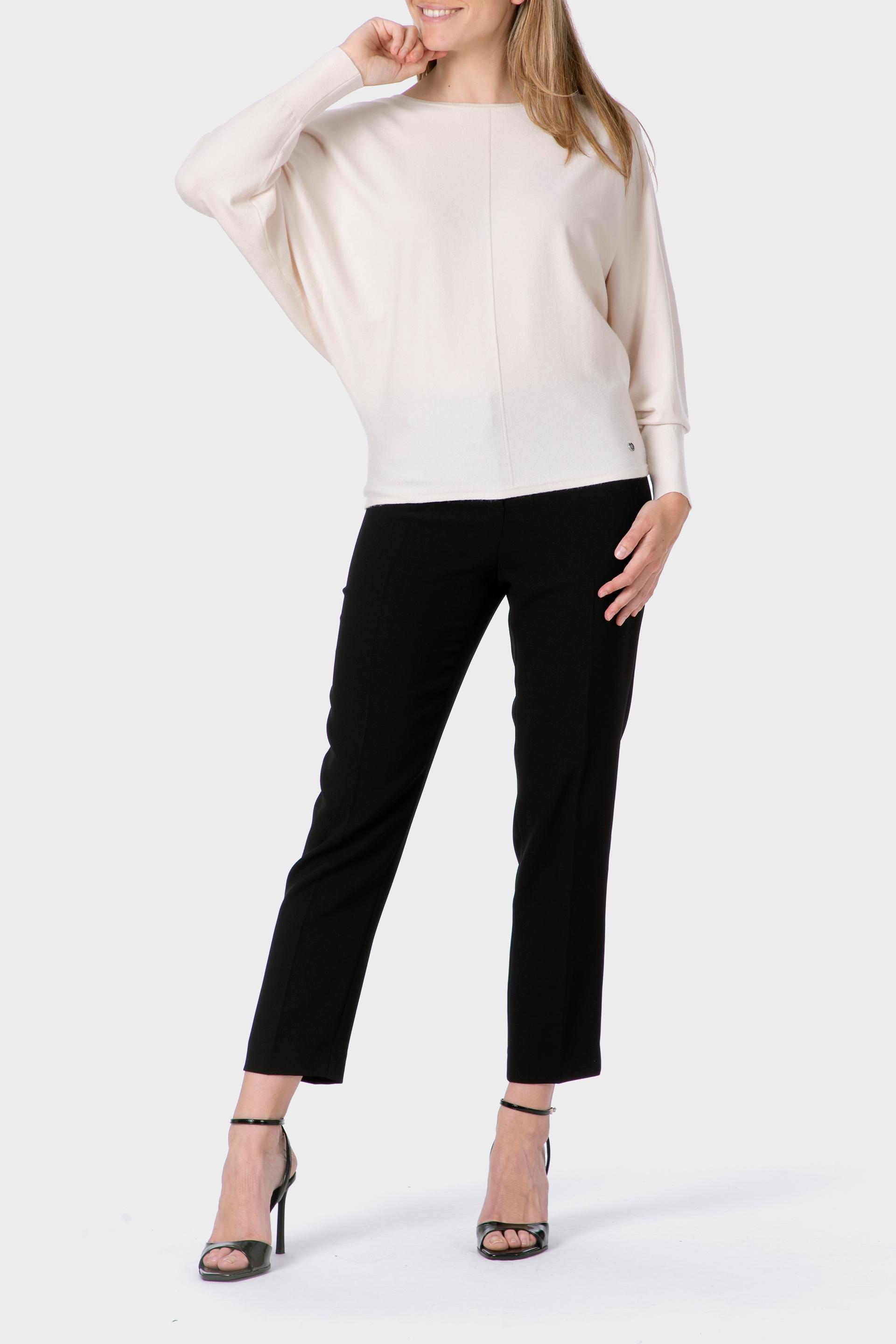 White Batwing Sleeve Sweater, 3701_121, large image number 1