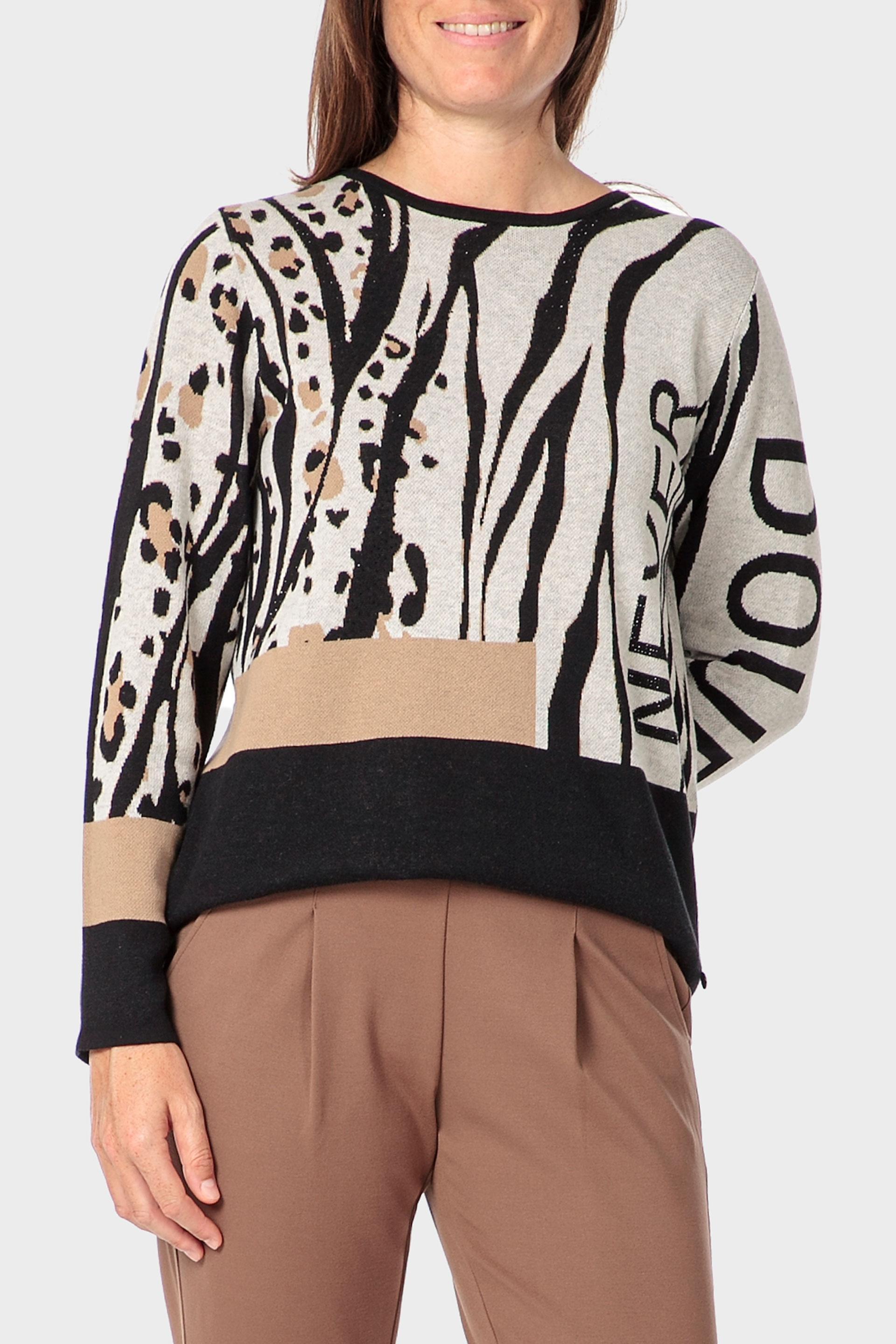 سترة بطبعة وجواهر، أسود, Black, medium