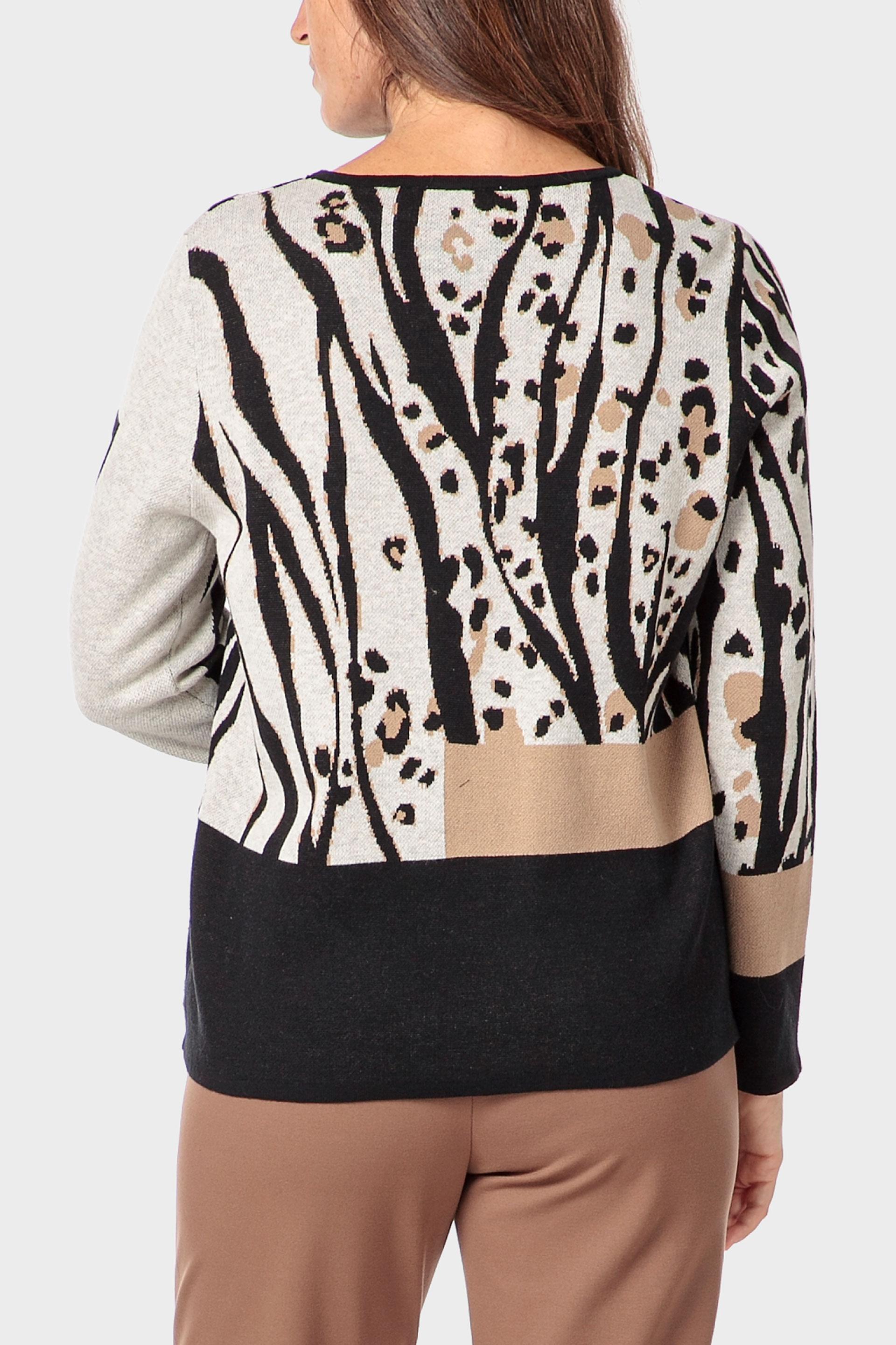 سترة بطبعة وجواهر، أسود, Black, medium