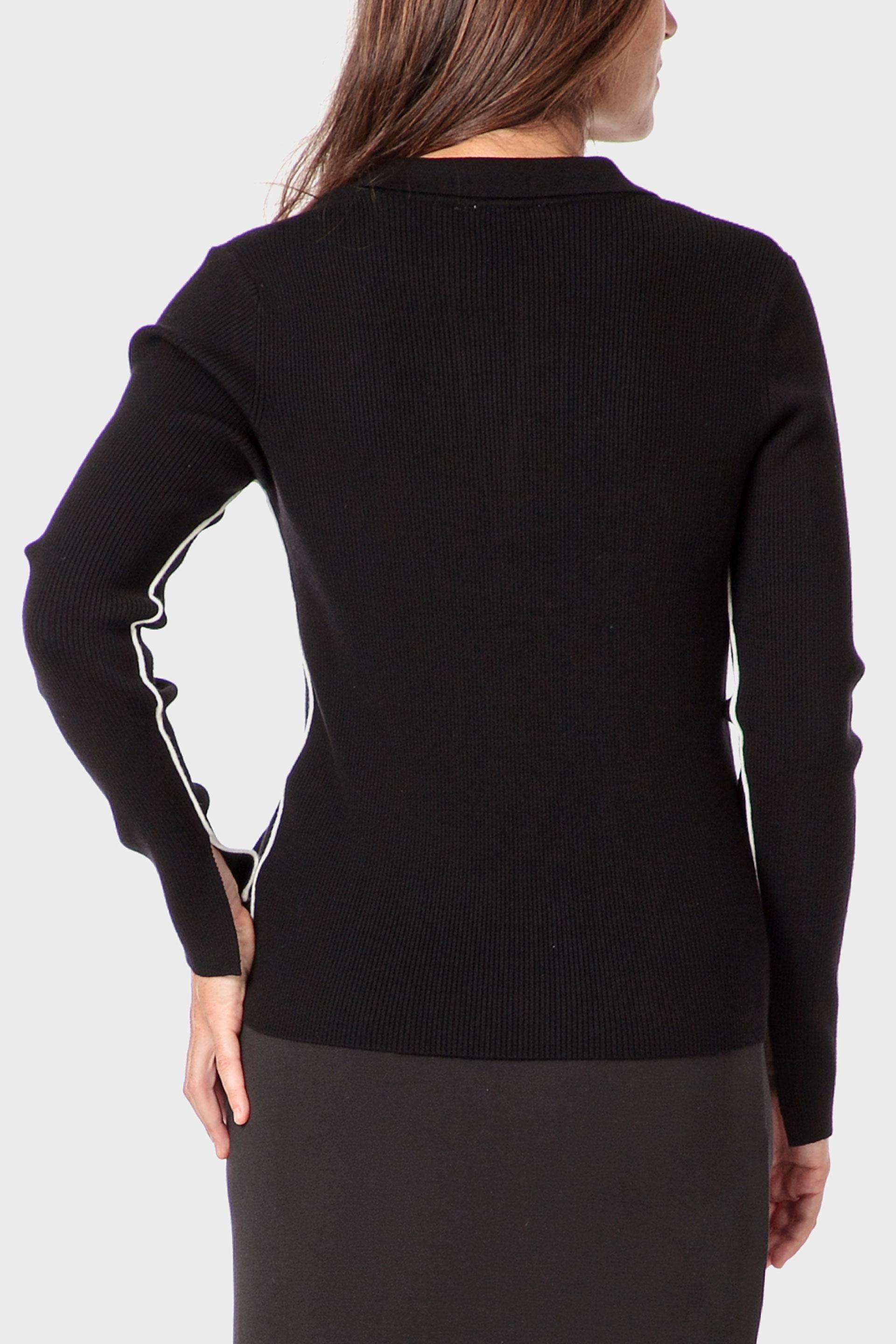 Black Ribbed Sweater, Black, medium