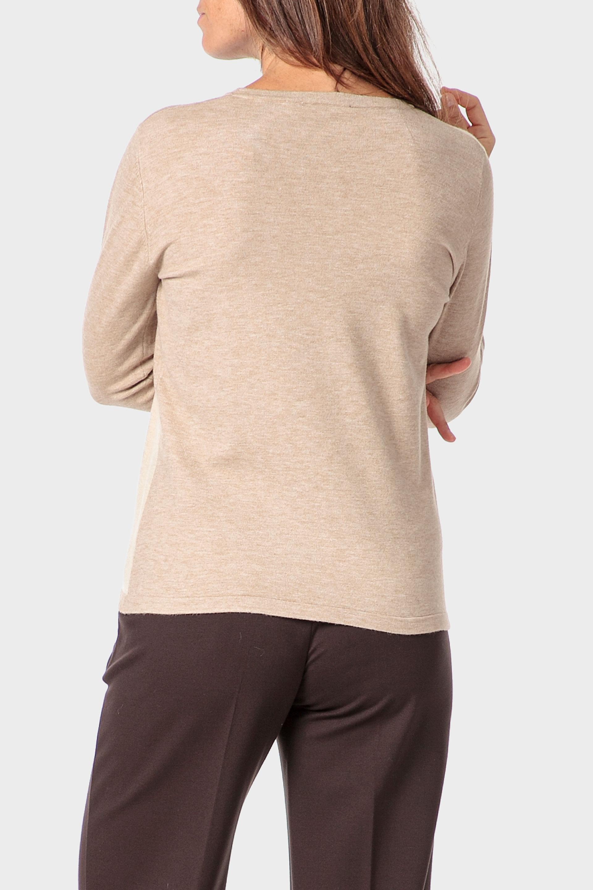 Cream Rhinestone Intarsia Sweater, 3701_126, large image number 2