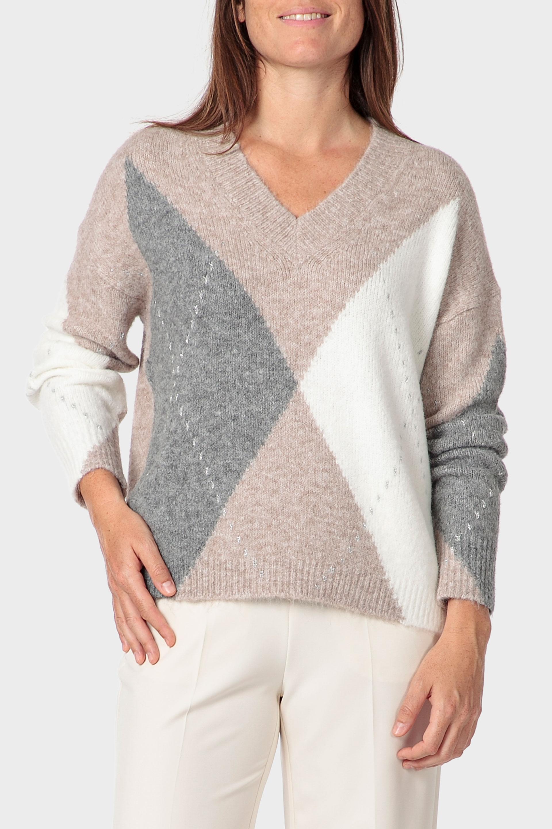 Beige Intarsia Sweater, 3701_364, medium