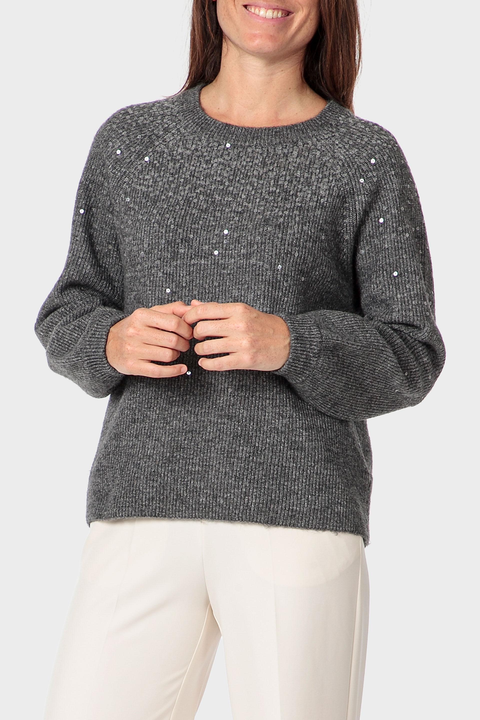 سترة مزينة بالترتر، رمادي, Grey Melange, medium