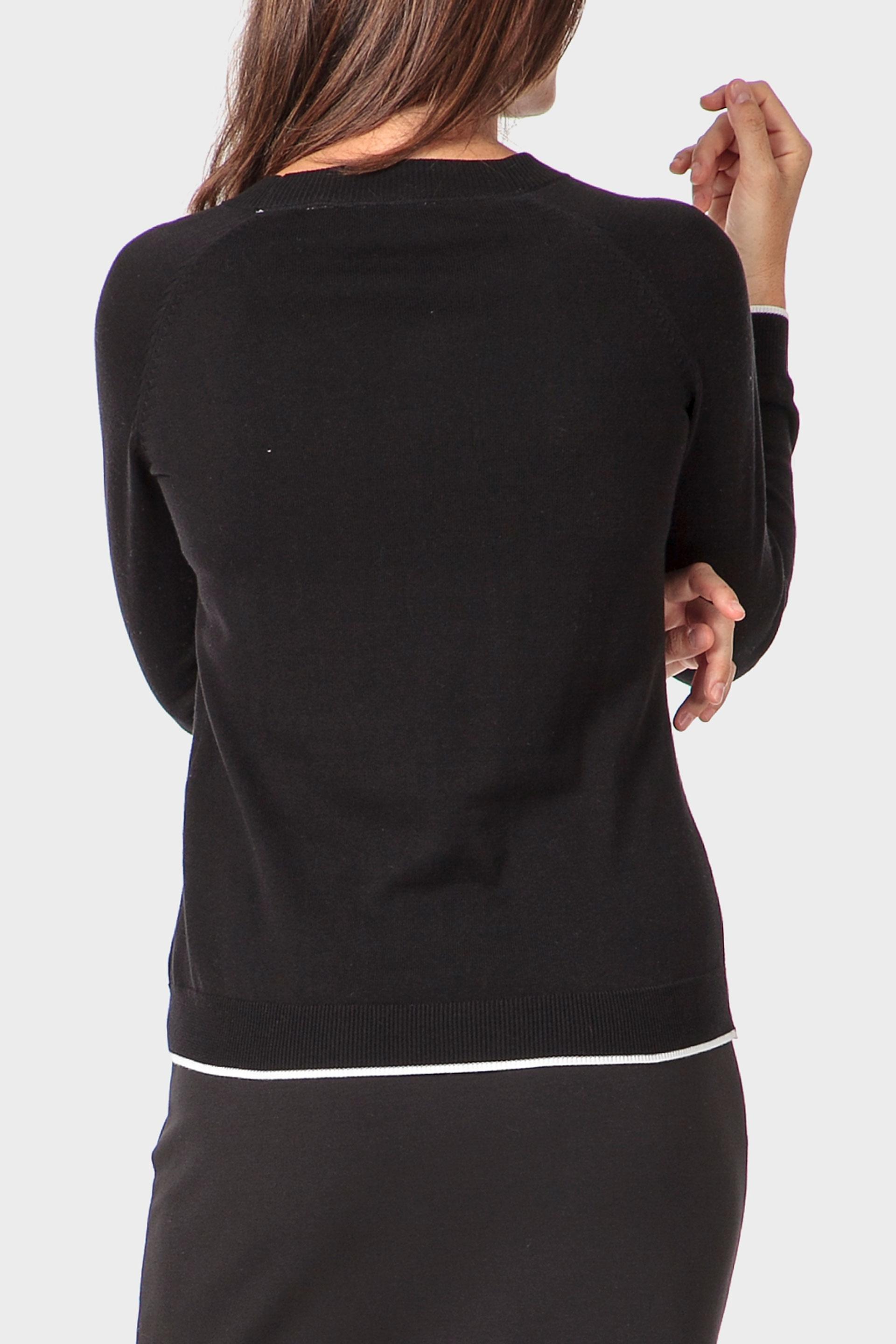 Black Embroidered Sweater, Black, medium