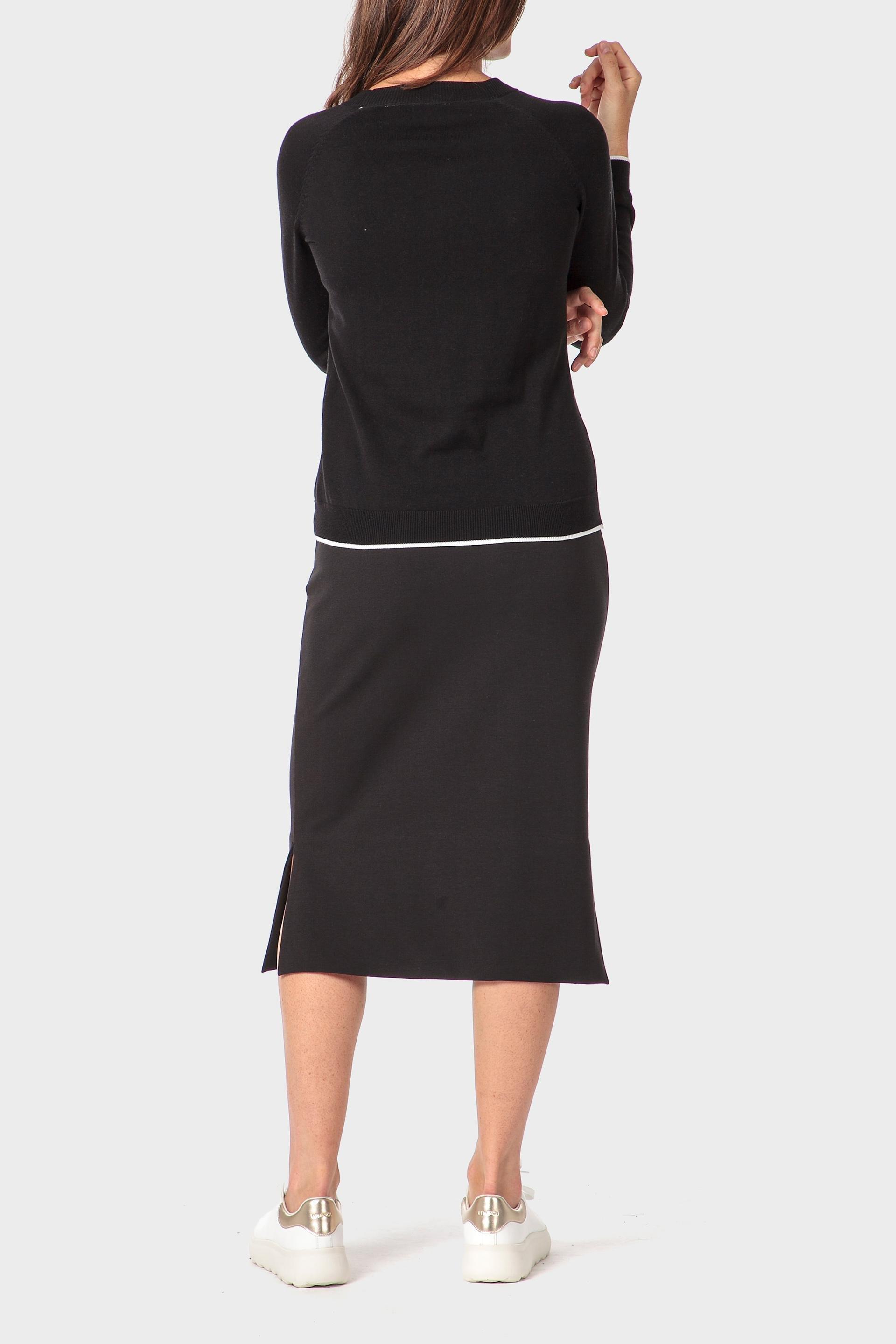 Black Embroidered Sweater, Black, large image number 3