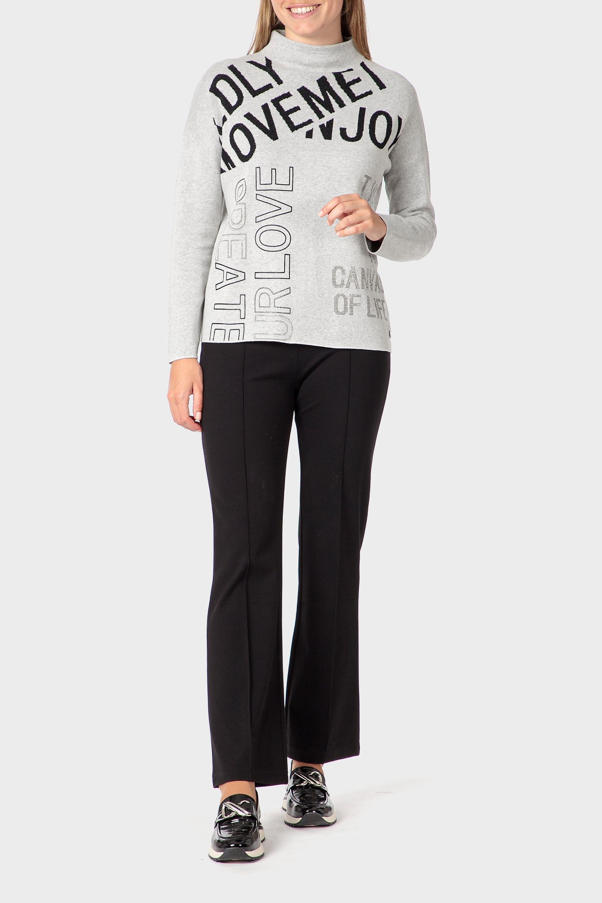 Grey Gemstone Printed Sweater, Grey Melange, large image number 1