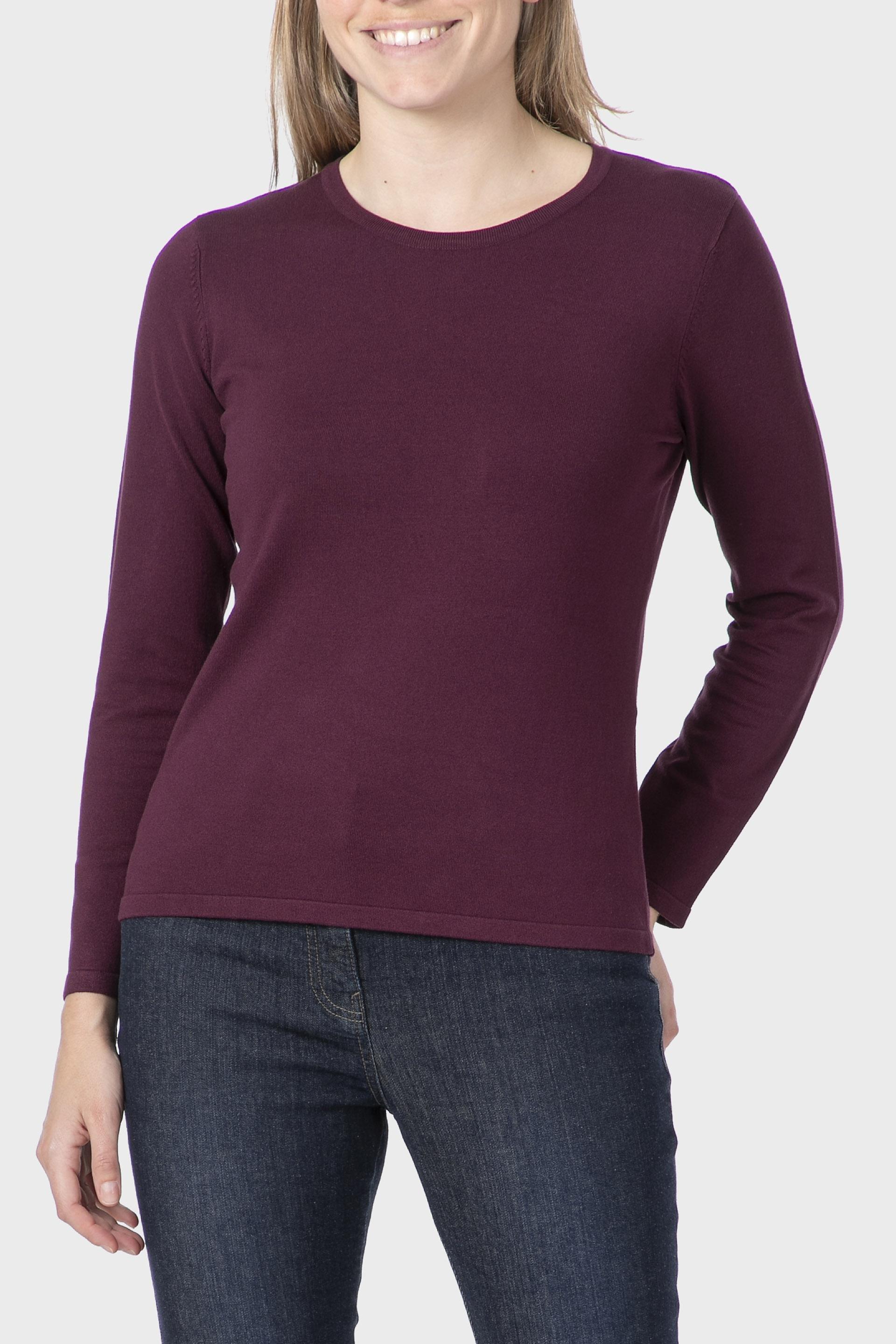 Burgundy Basic Sweater, 3701_167, large image number 0