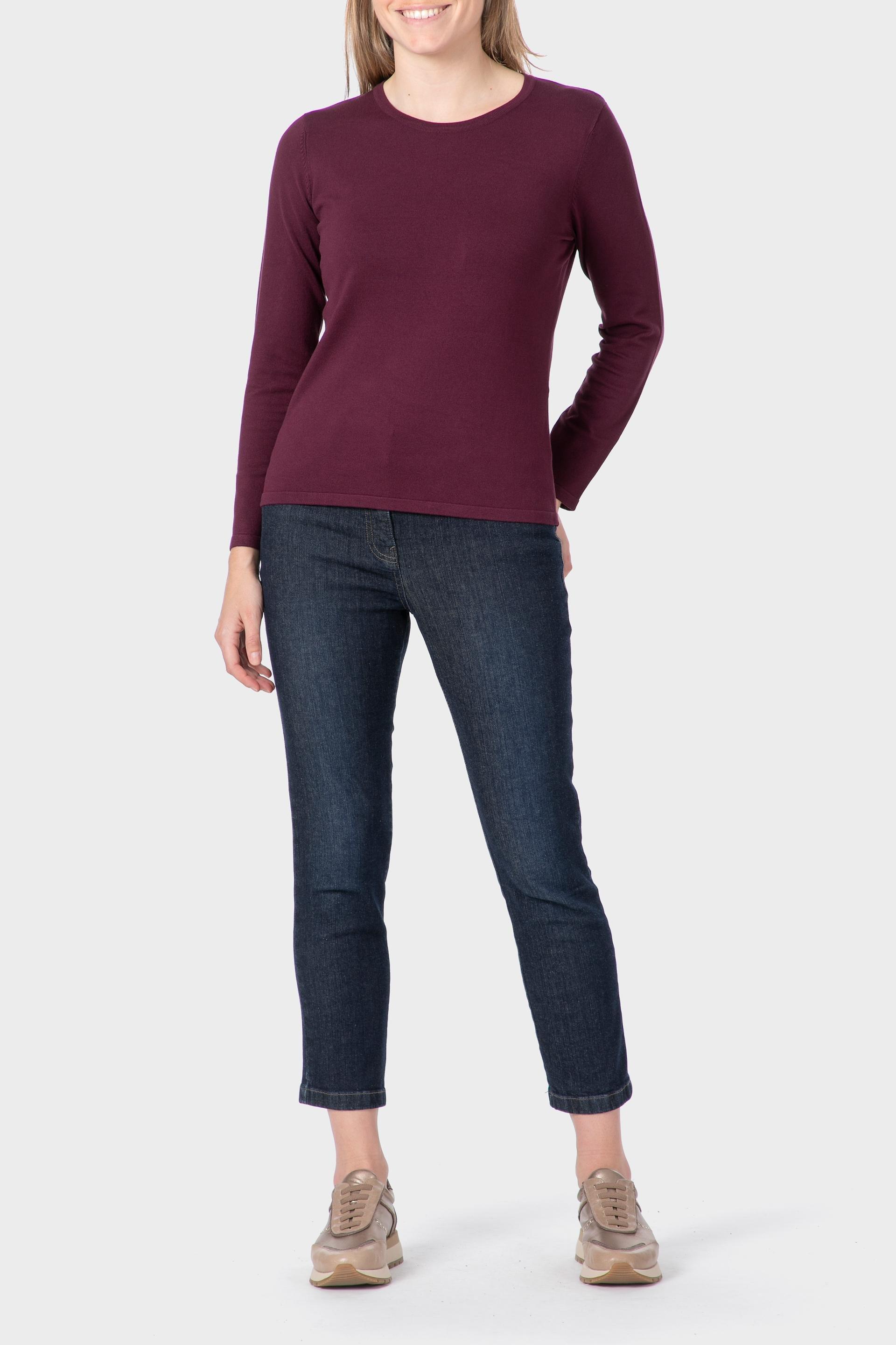 Burgundy Basic Sweater, 3701_167, large image number 1