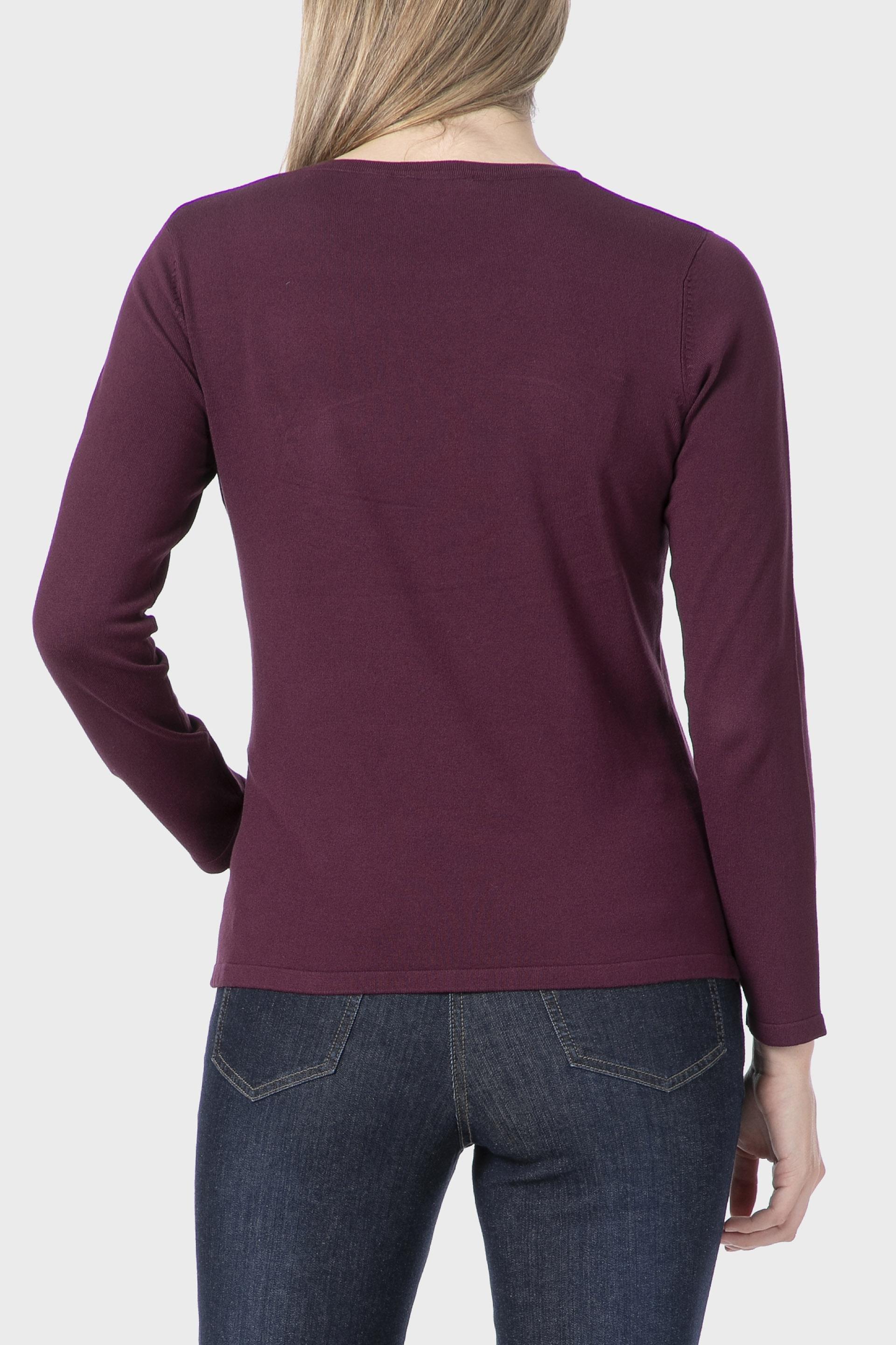 Burgundy Basic Sweater, 3701_167, large image number 2