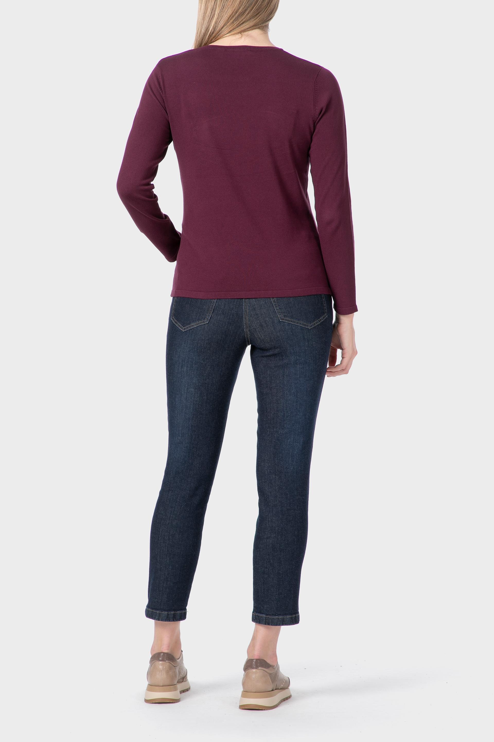 Burgundy Basic Sweater, 3701_167, large image number 3