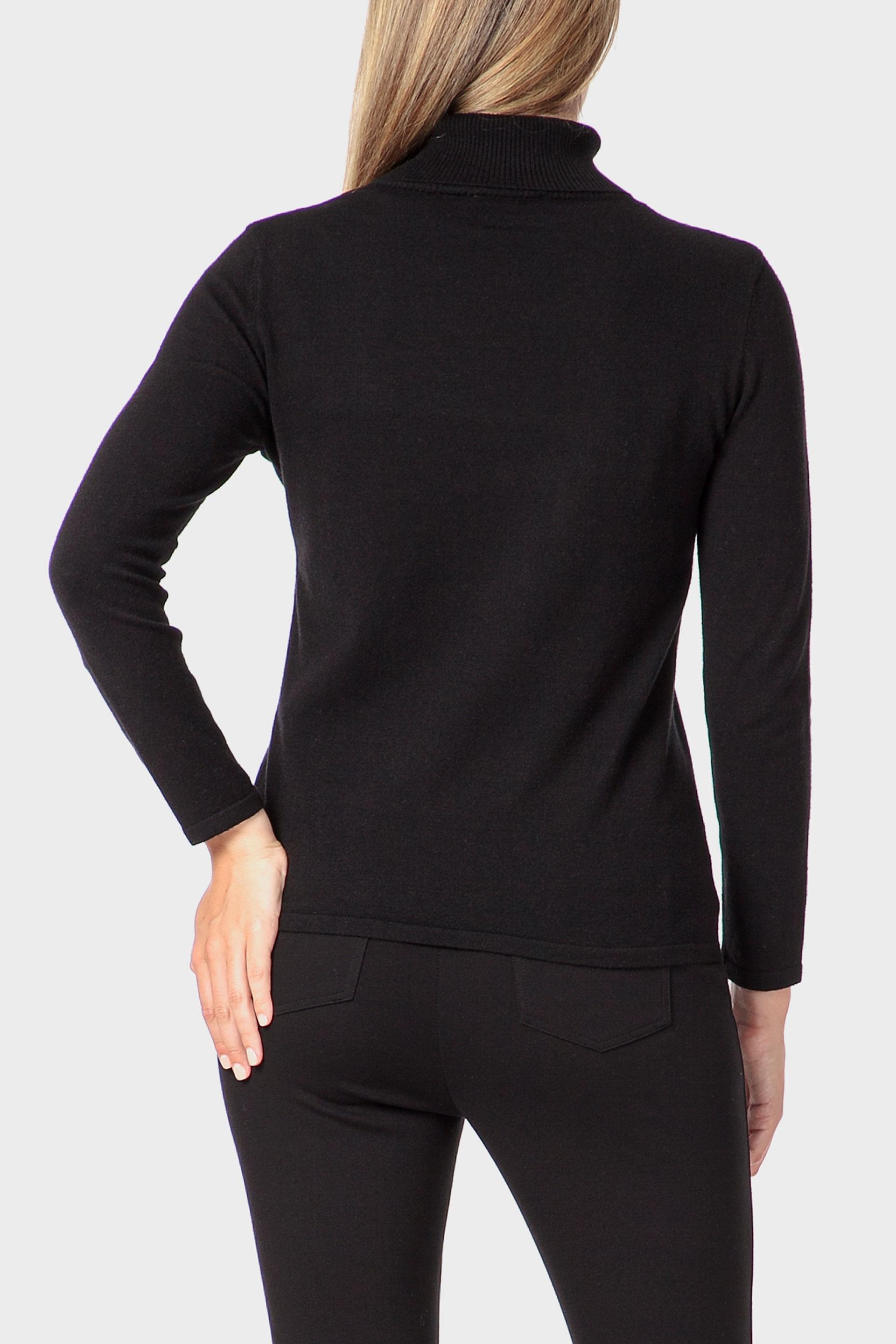 Black Basic Turtleneck Sweater, 3701_120, medium