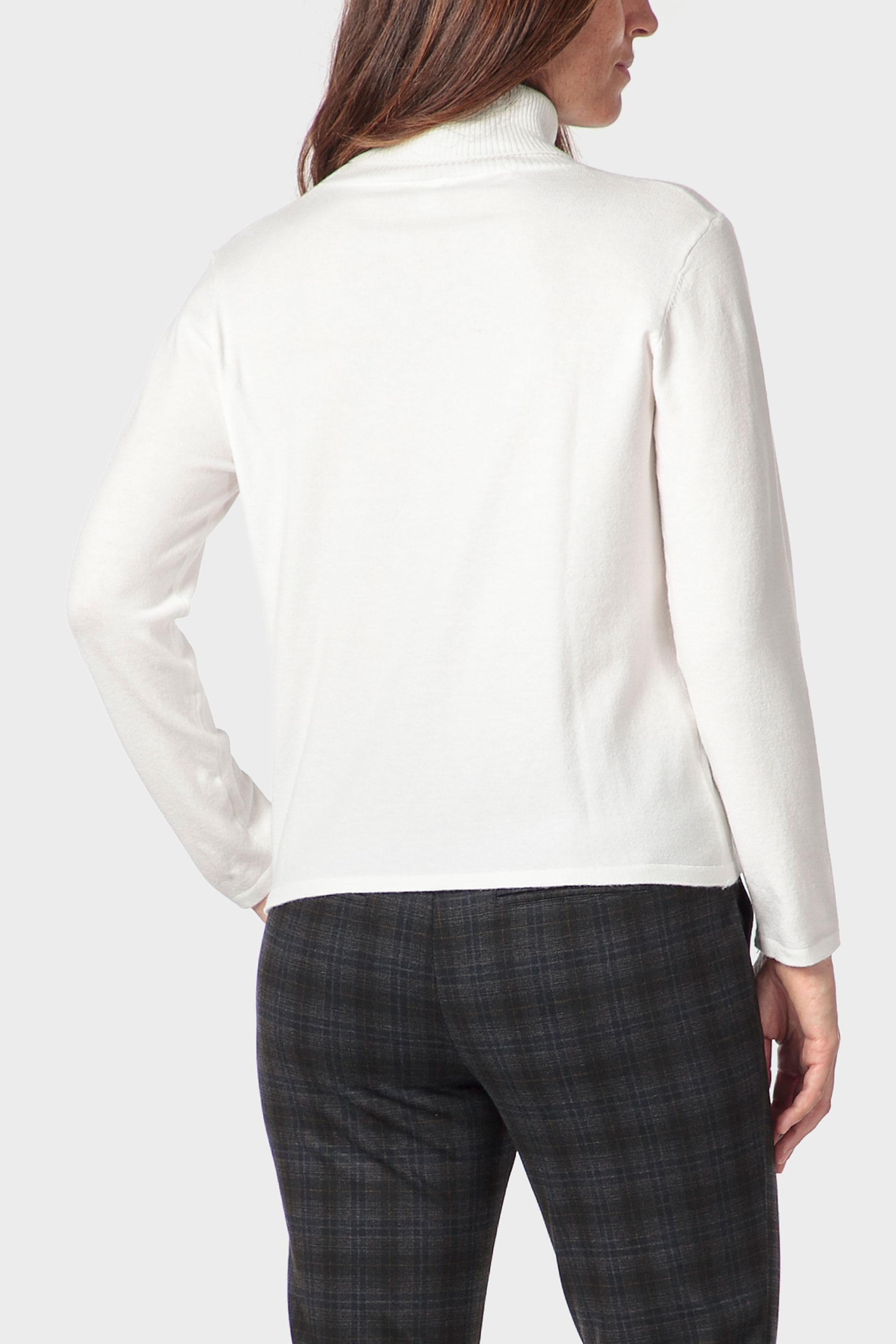 White Basic Turtleneck Sweater, 3701_232, medium