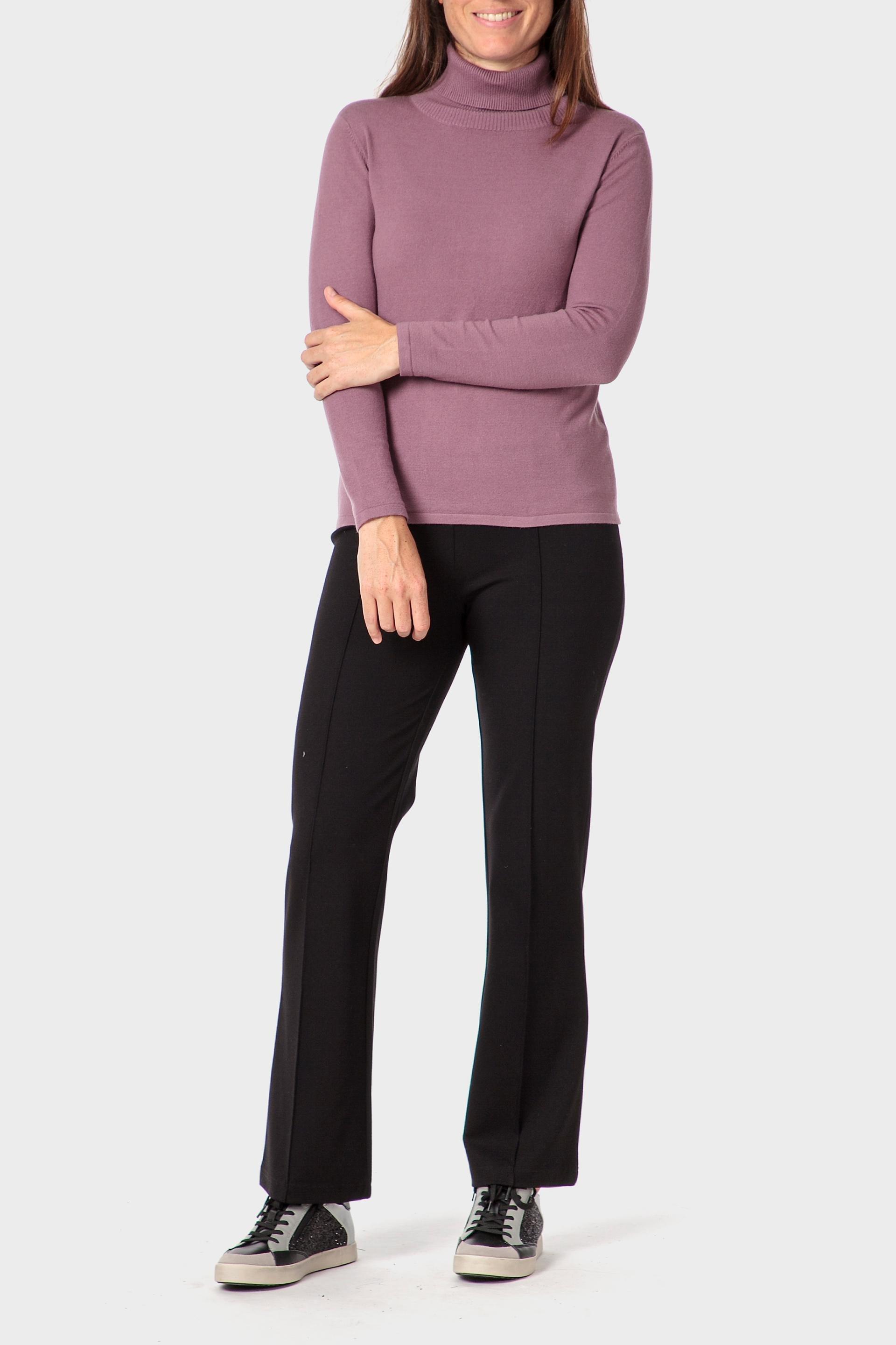Pink Basic Turtleneck Sweater, 3701_371, medium