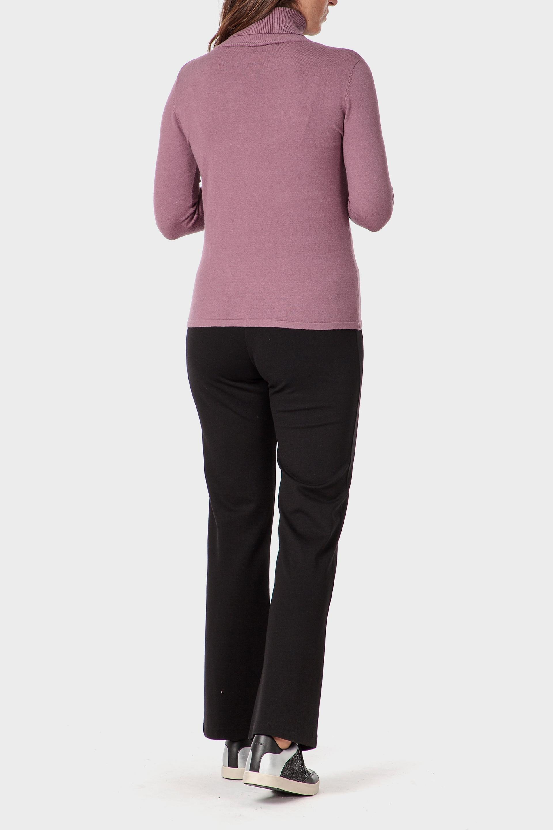 Pink Basic Turtleneck Sweater, 3701_371, large image number 3