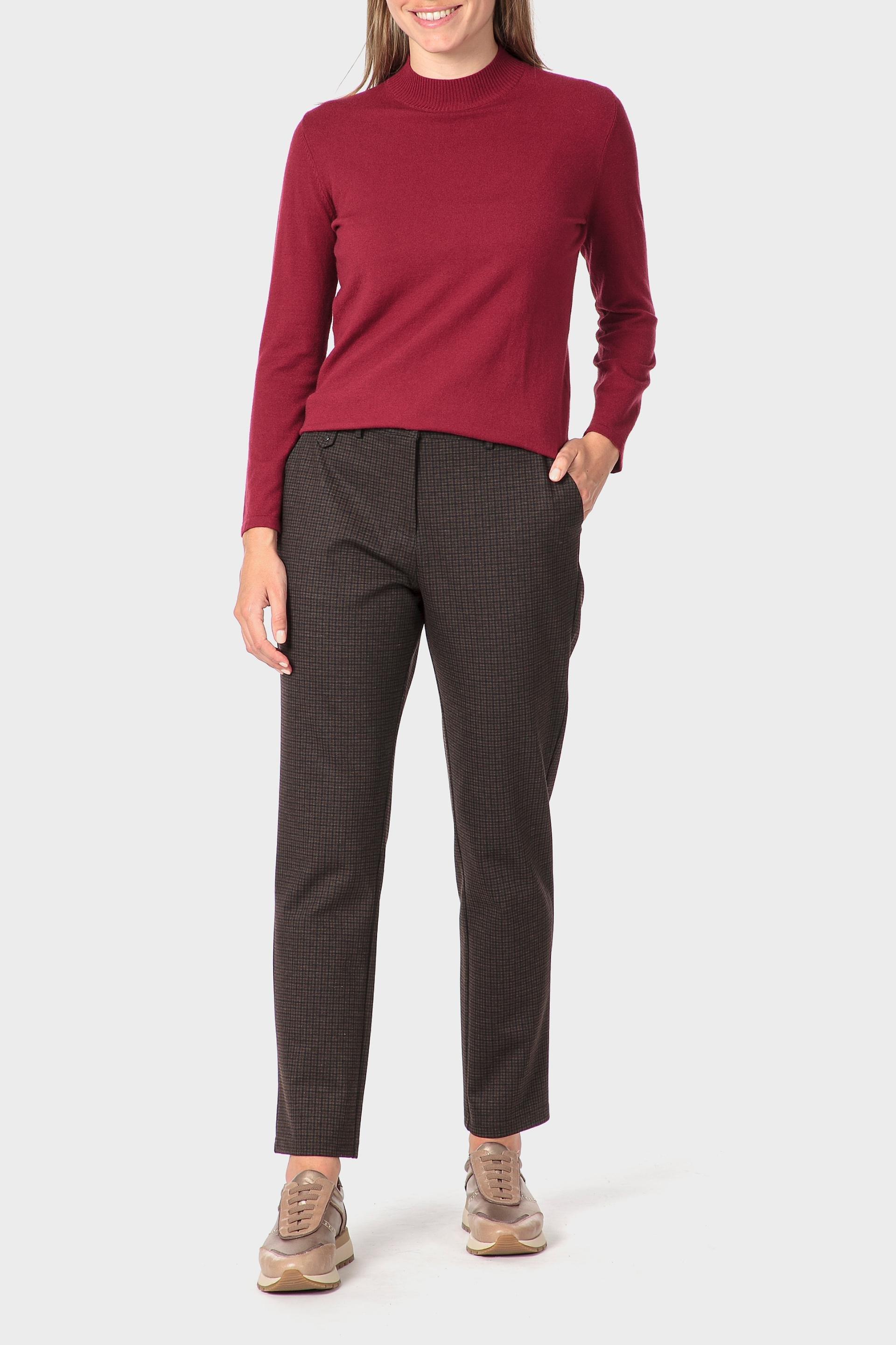 Red Basic Semi Turtleneck Sweater, 3701_108, medium