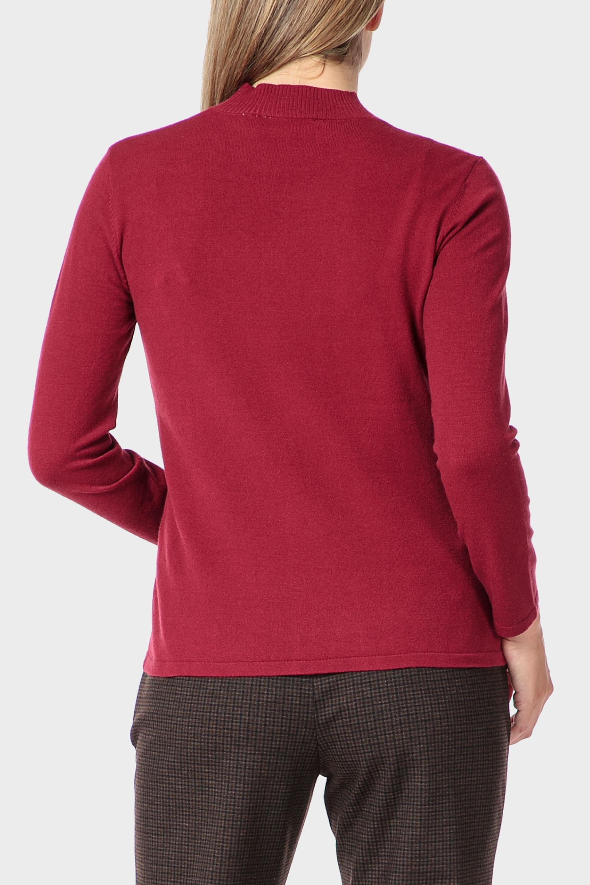 Red Basic Semi Turtleneck Sweater, 3701_108, medium