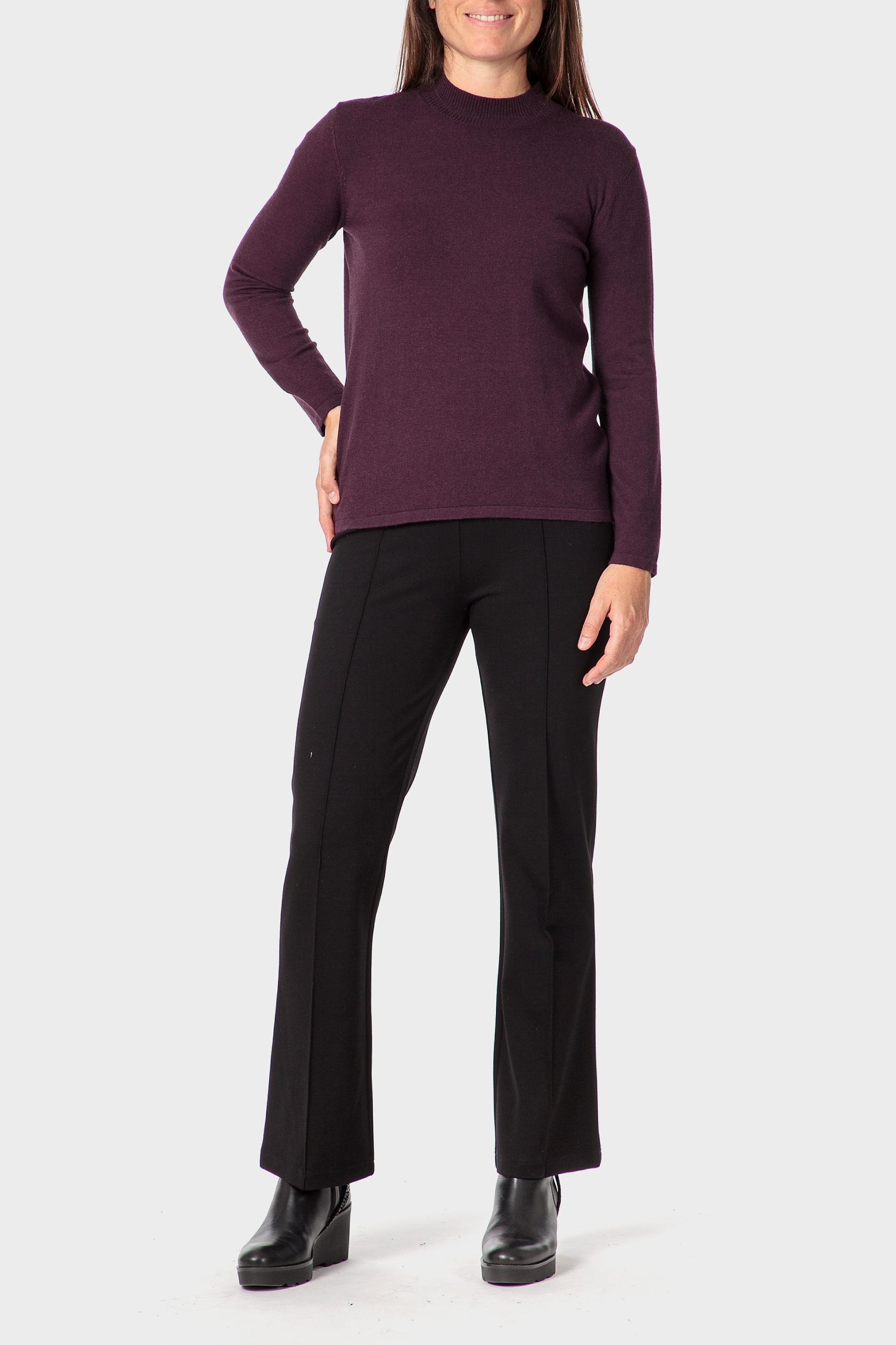 Purple Basic Semi Turtleneck Sweater, 3701_143, large image number 1