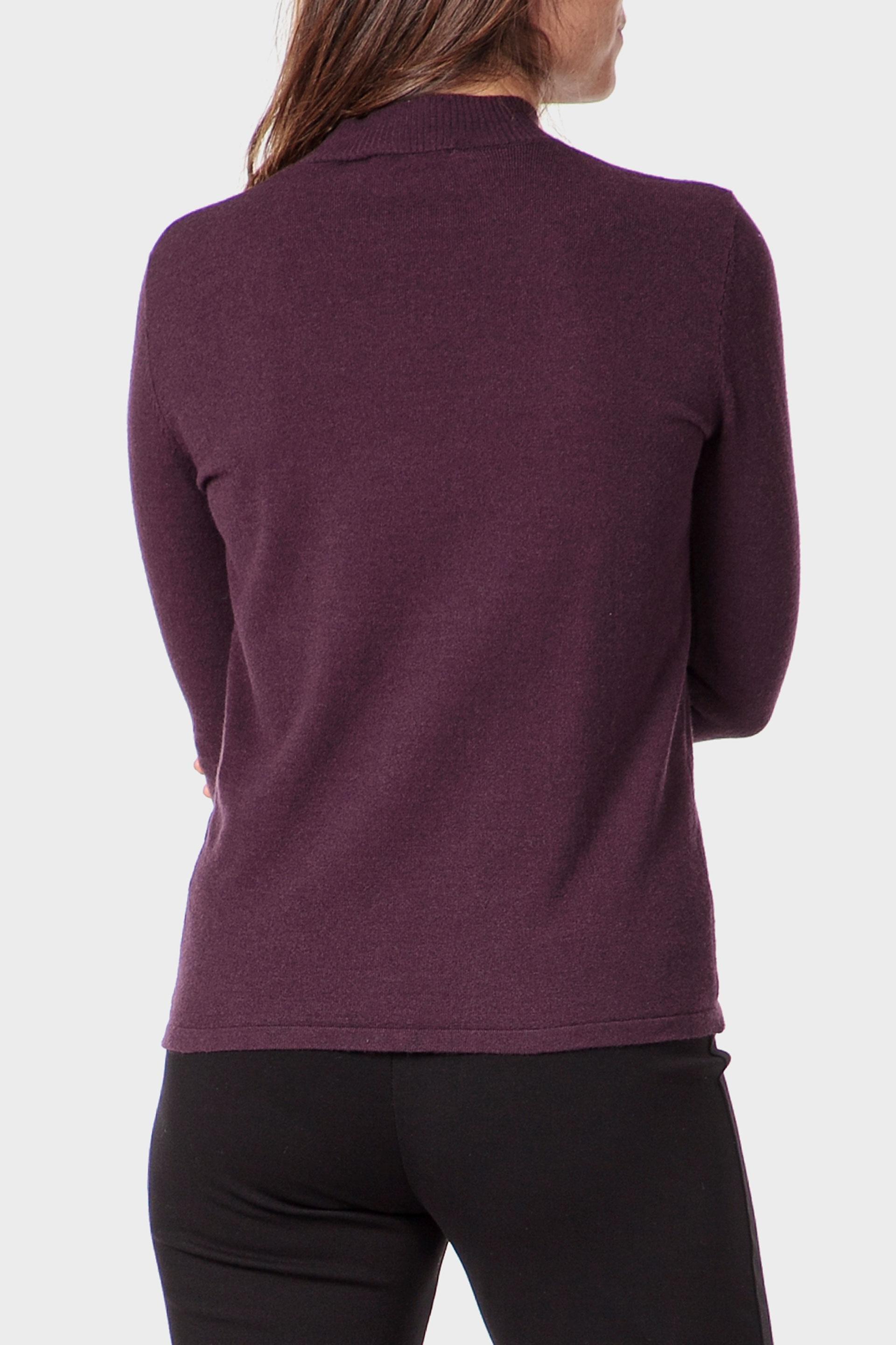Purple Basic Semi Turtleneck Sweater, 3701_143, large image number 2