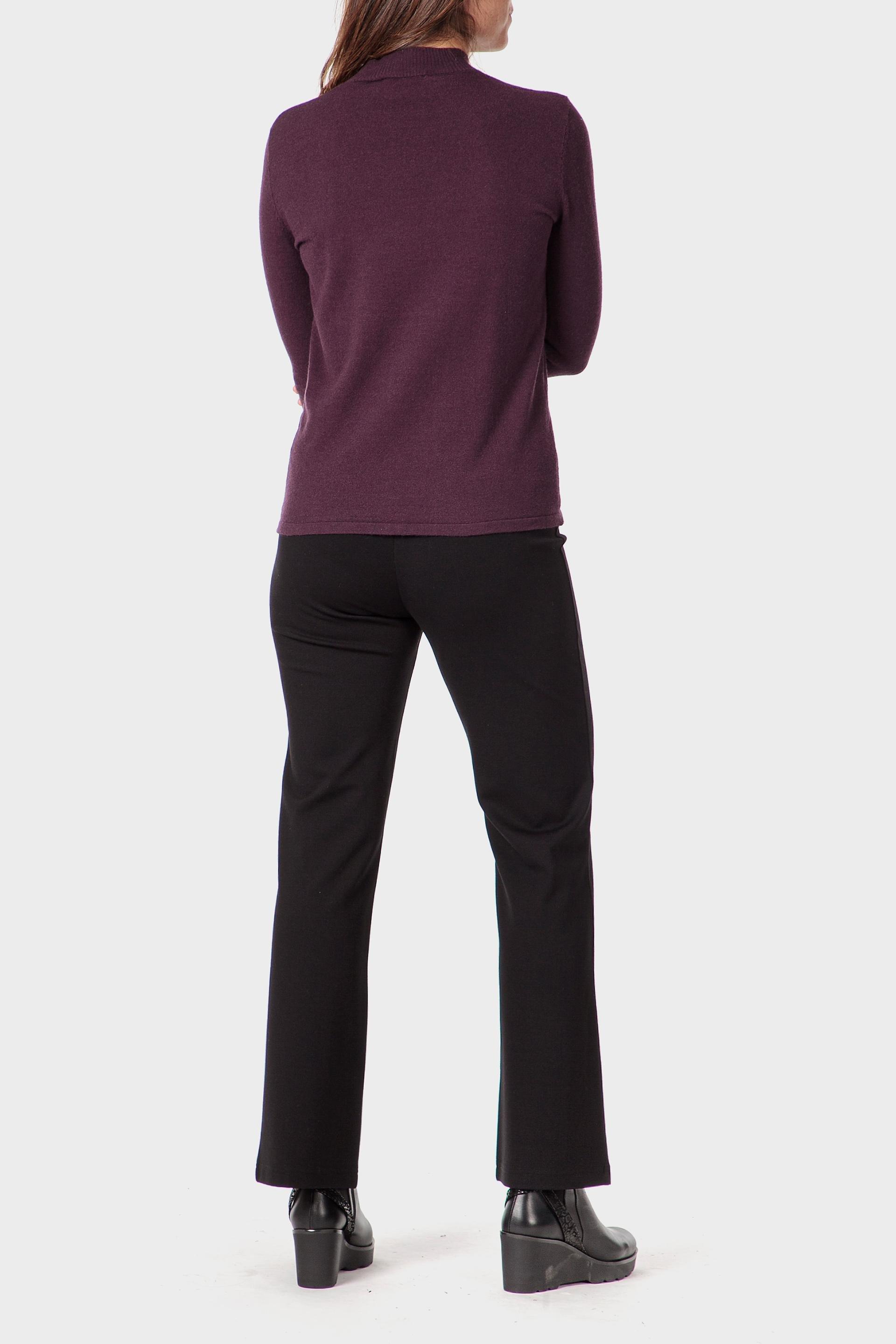 Purple Basic Semi Turtleneck Sweater, 3701_143, large image number 3