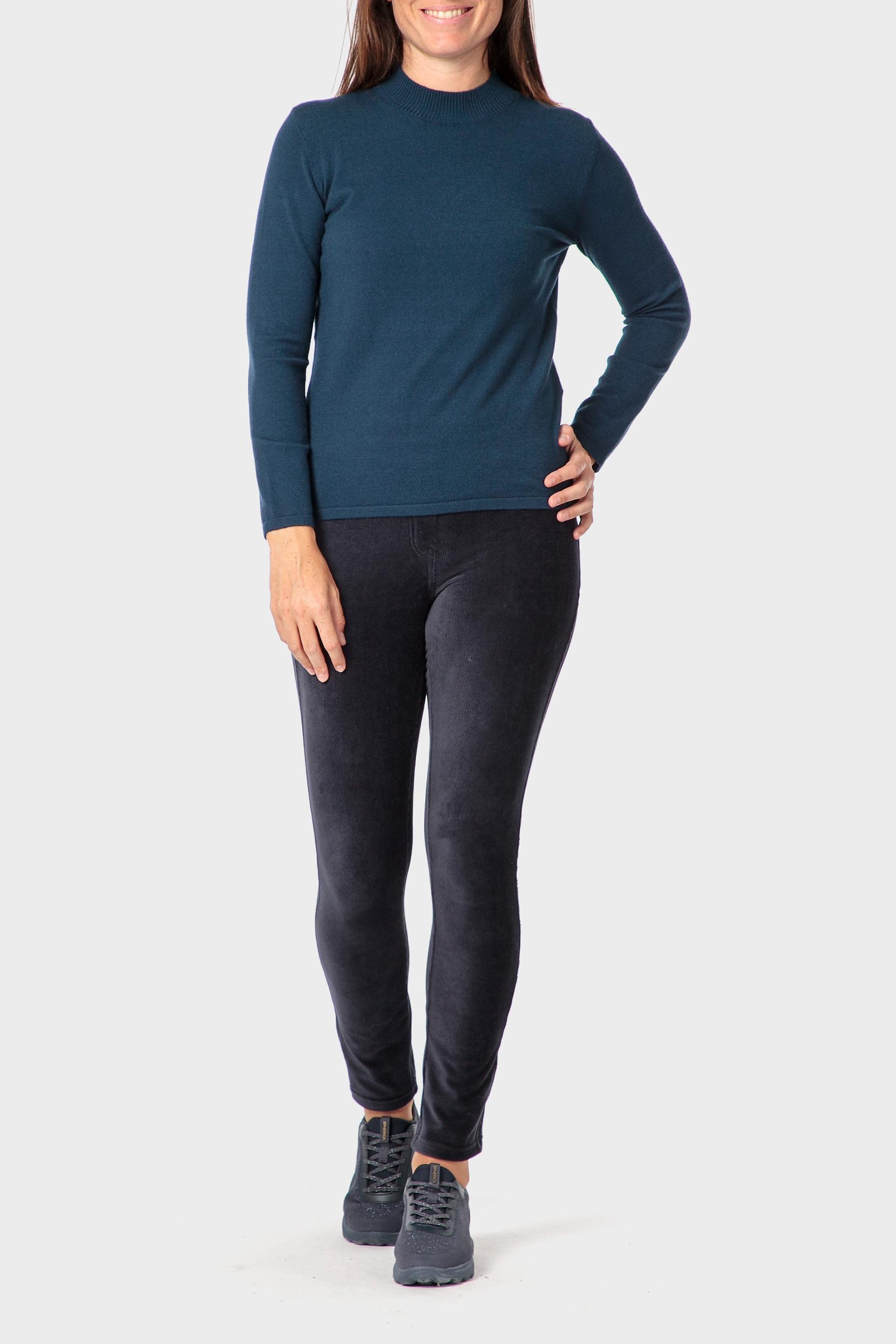 Blue Basic Semi Turtleneck Sweater, 3701_244, large image number 1