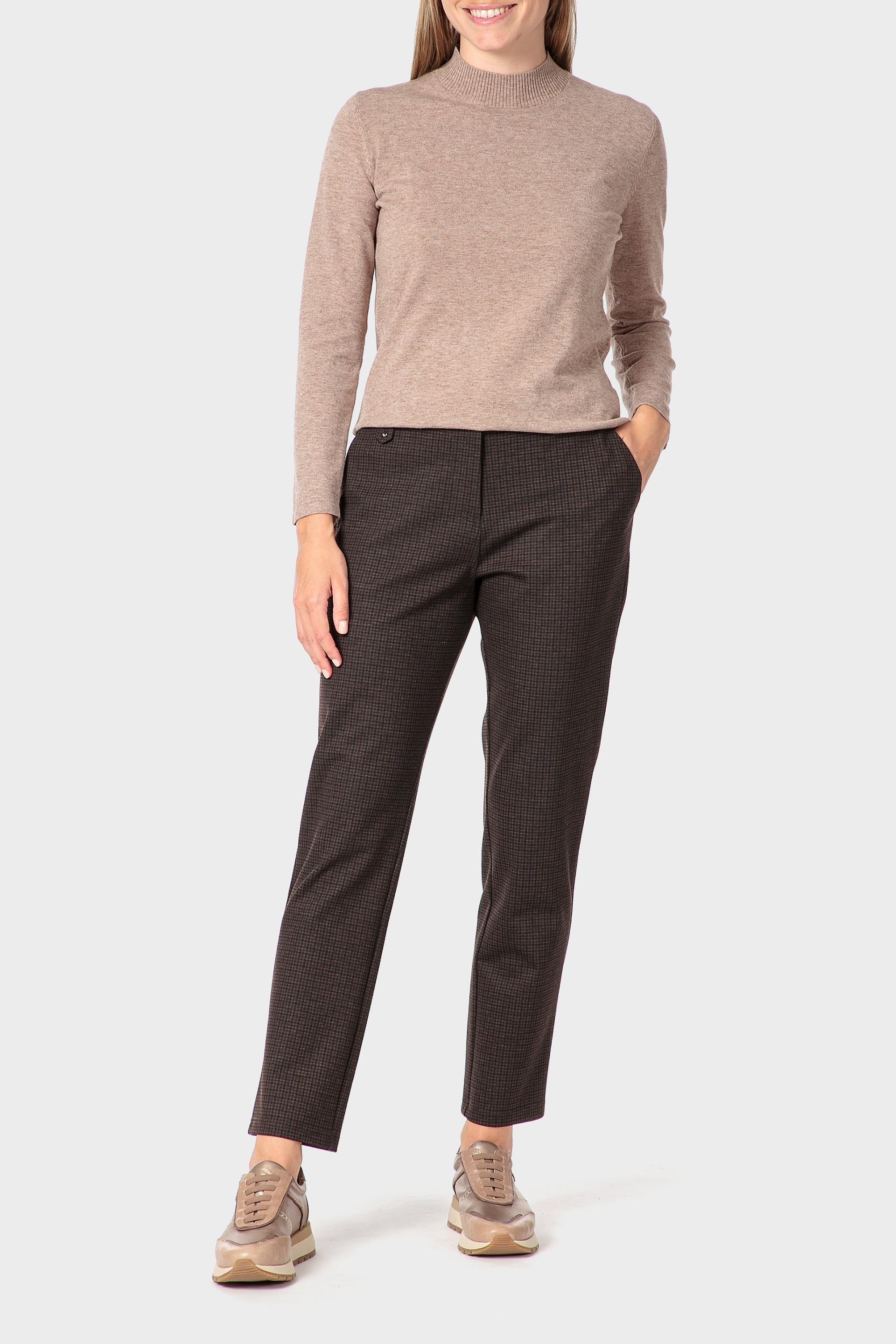 Beige Basic Semi Turtleneck Sweater, Beige Melange, medium