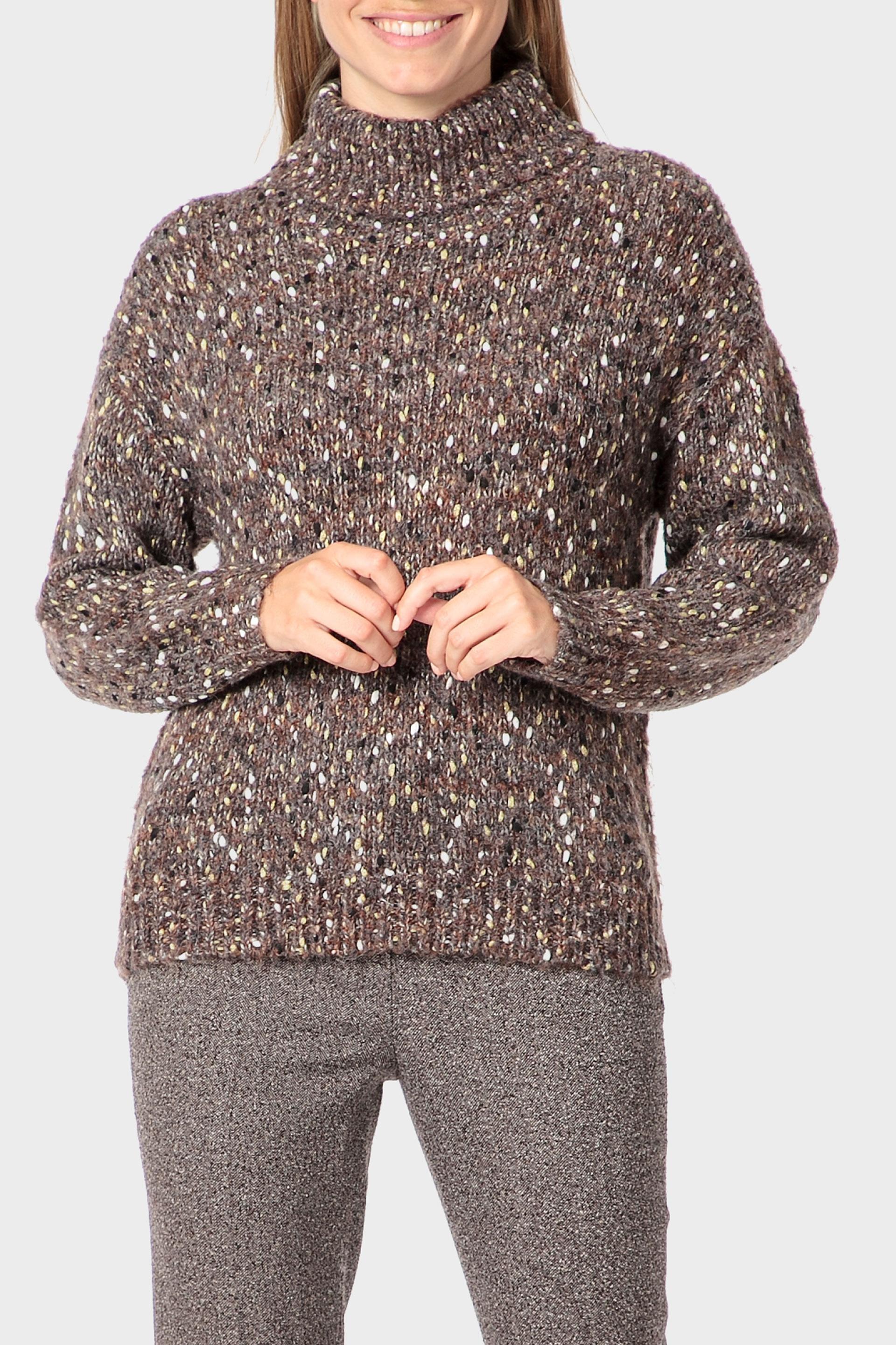 Brown Metallic Thread Sweater, 3701_258, medium