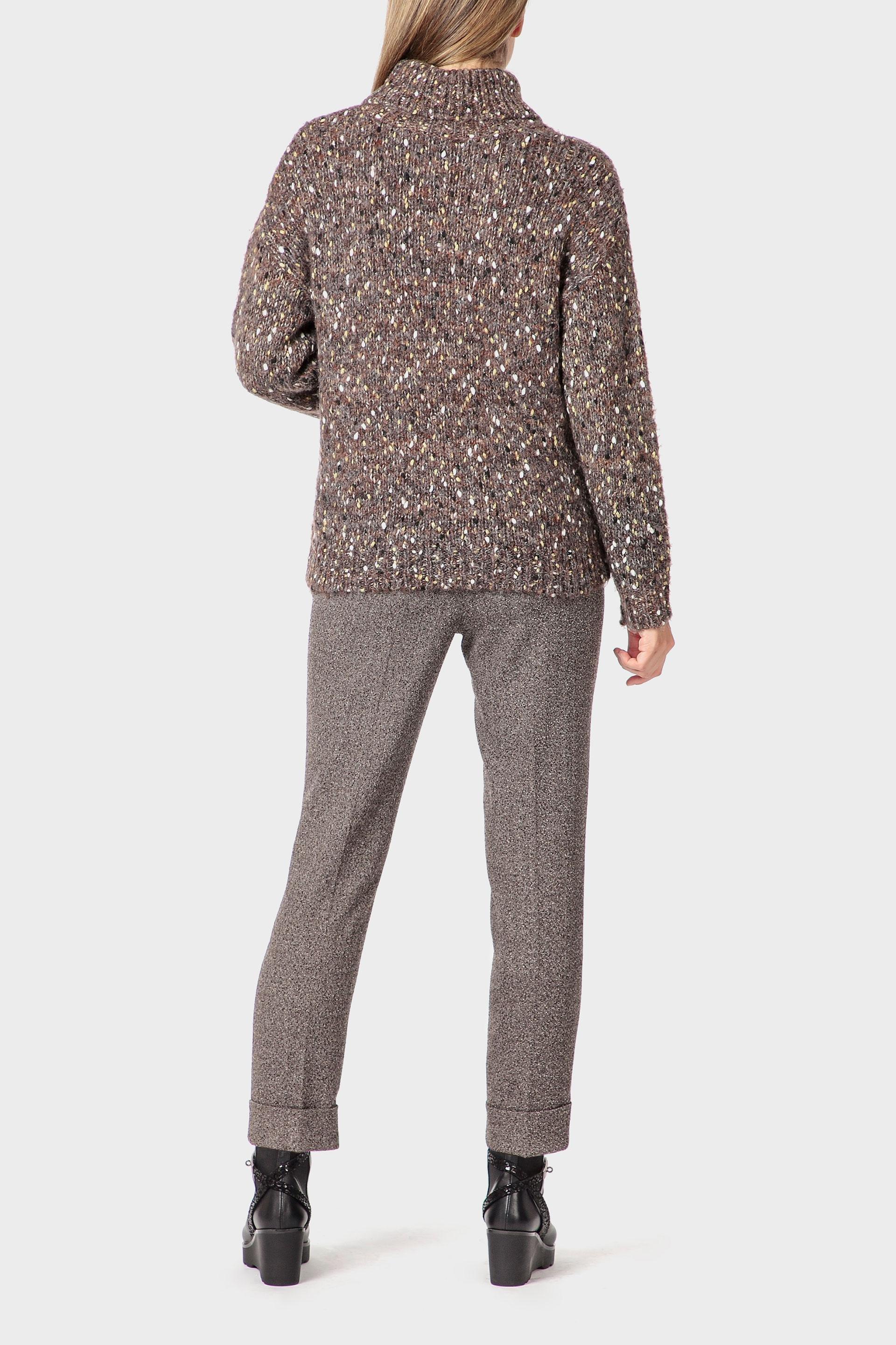 Brown Metallic Thread Sweater, 3701_258, large image number 3