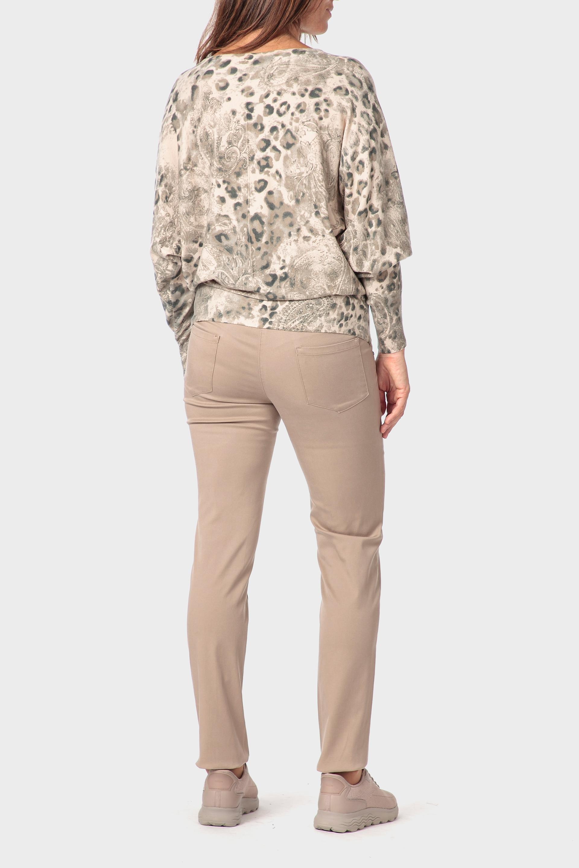 Beige Animal Print Sweater, Beige, large image number 3