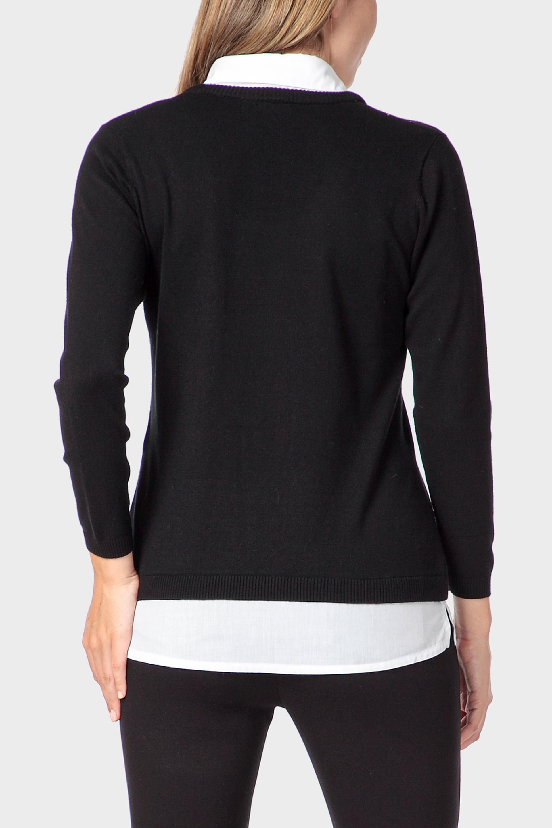 سترة بمظهر قميص، أسود, Black, medium