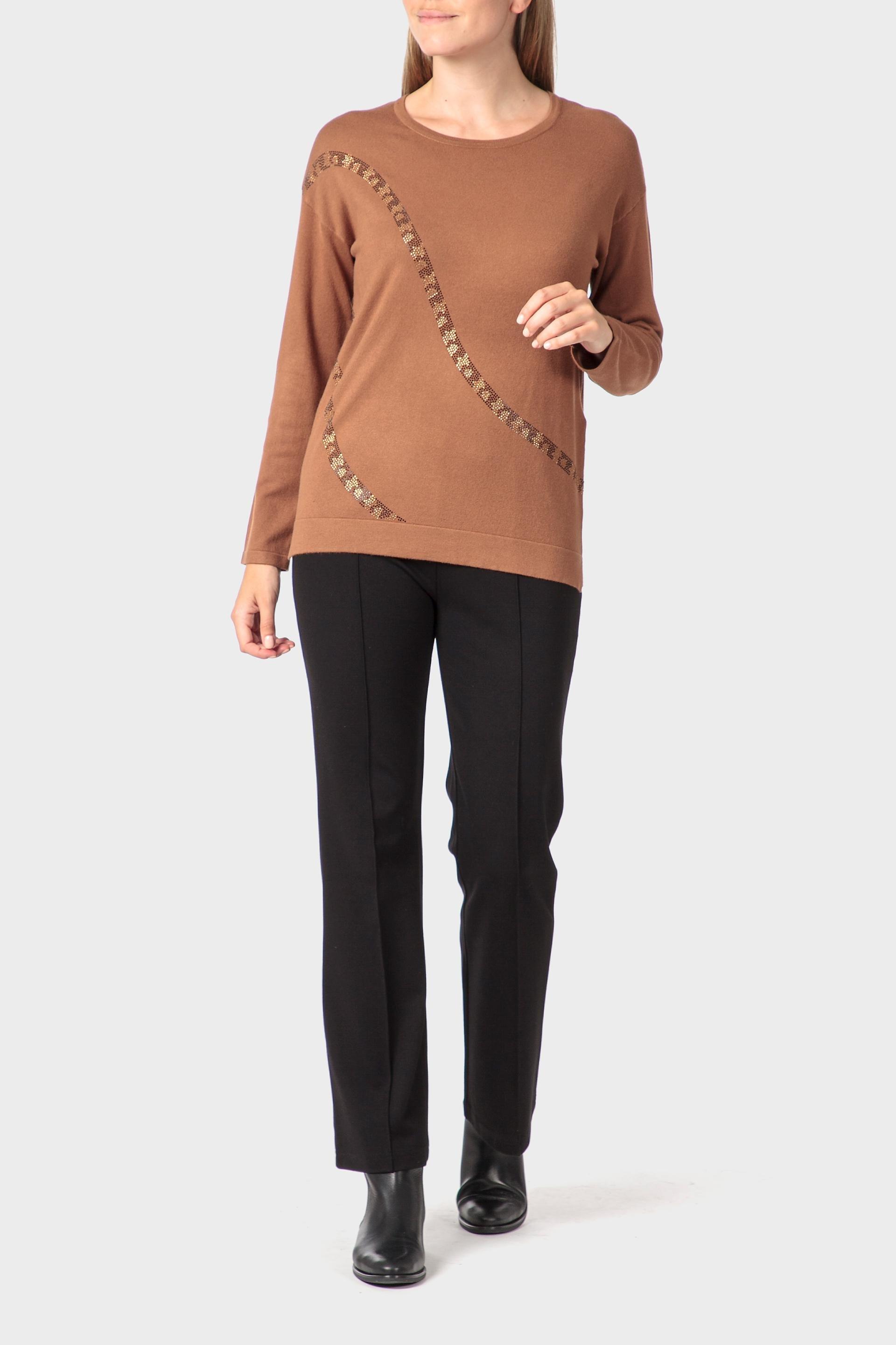 Orange Fantasy Sweater, Beige Camel, large image number 1