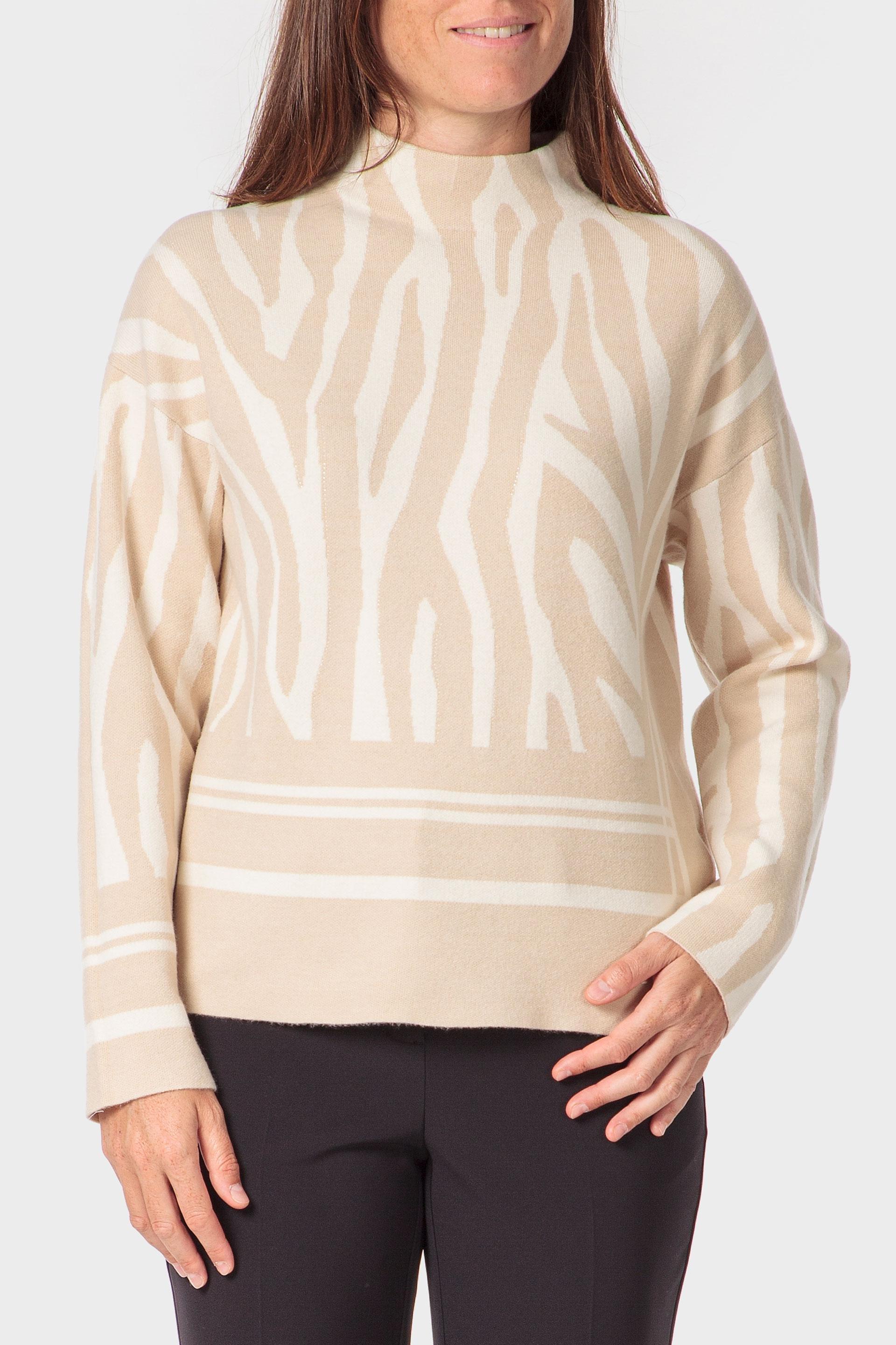 Beige Detailed Sweater, 3701_126, large image number 0