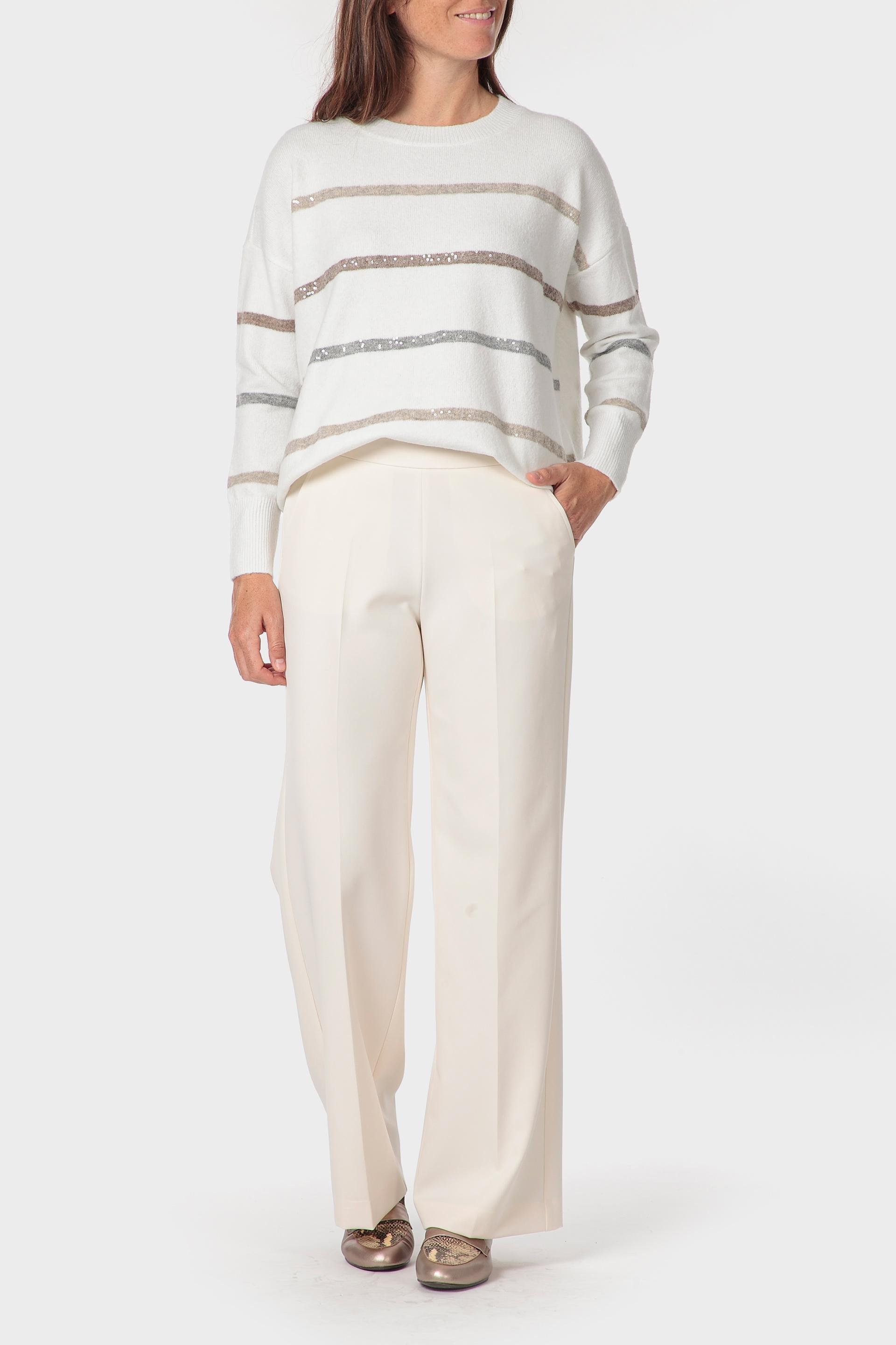 Ecru Sequins Sweater, White Off White, large image number 1