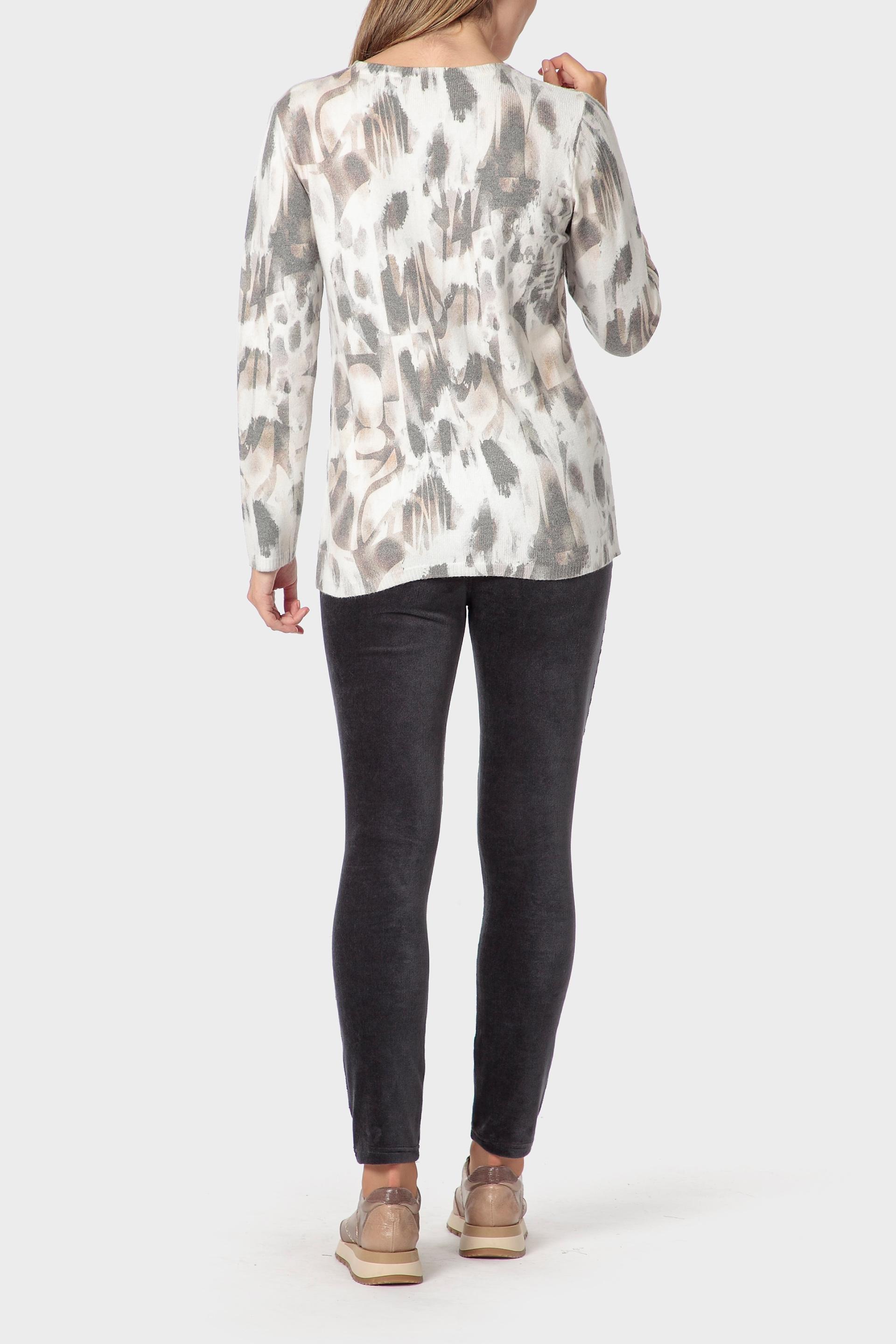 سترة بأحجار الراين وطبعة، رمادي, Beige Toasted, large image number 3