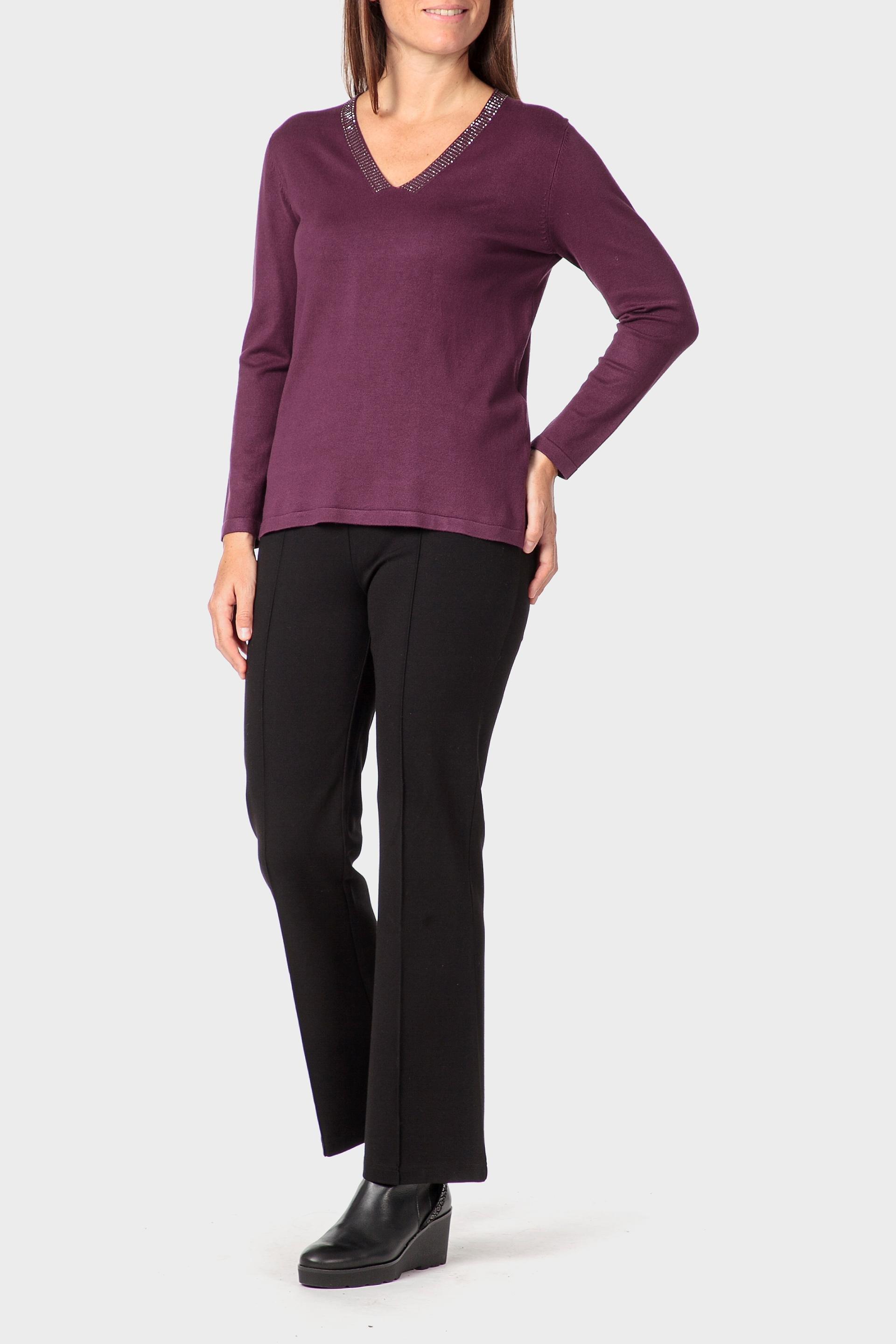 سترة بأحجار الراين، بنفسجي, Purple Auvergine, large image number 1