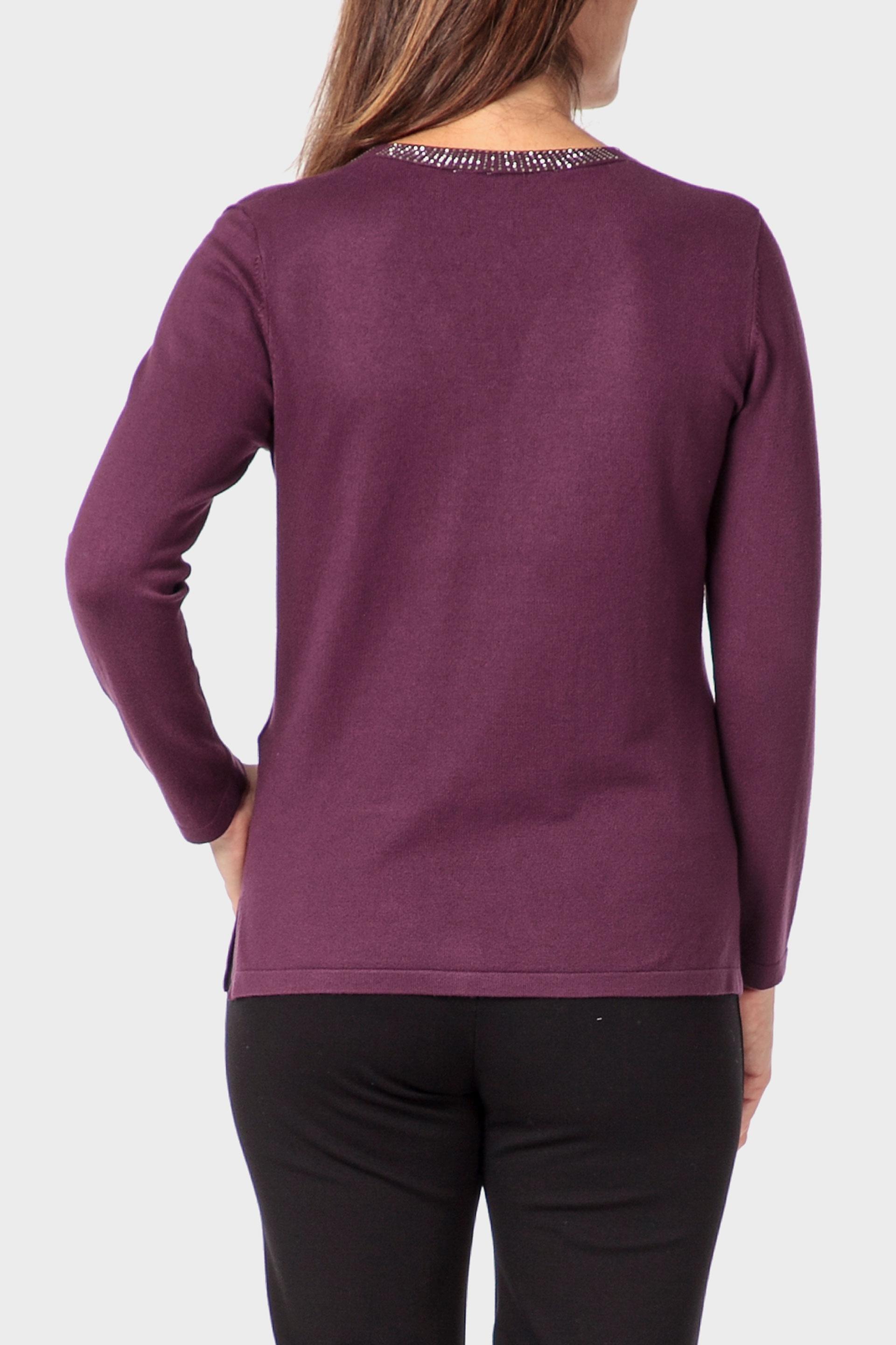 سترة بأحجار الراين، بنفسجي, Purple Auvergine, large image number 2