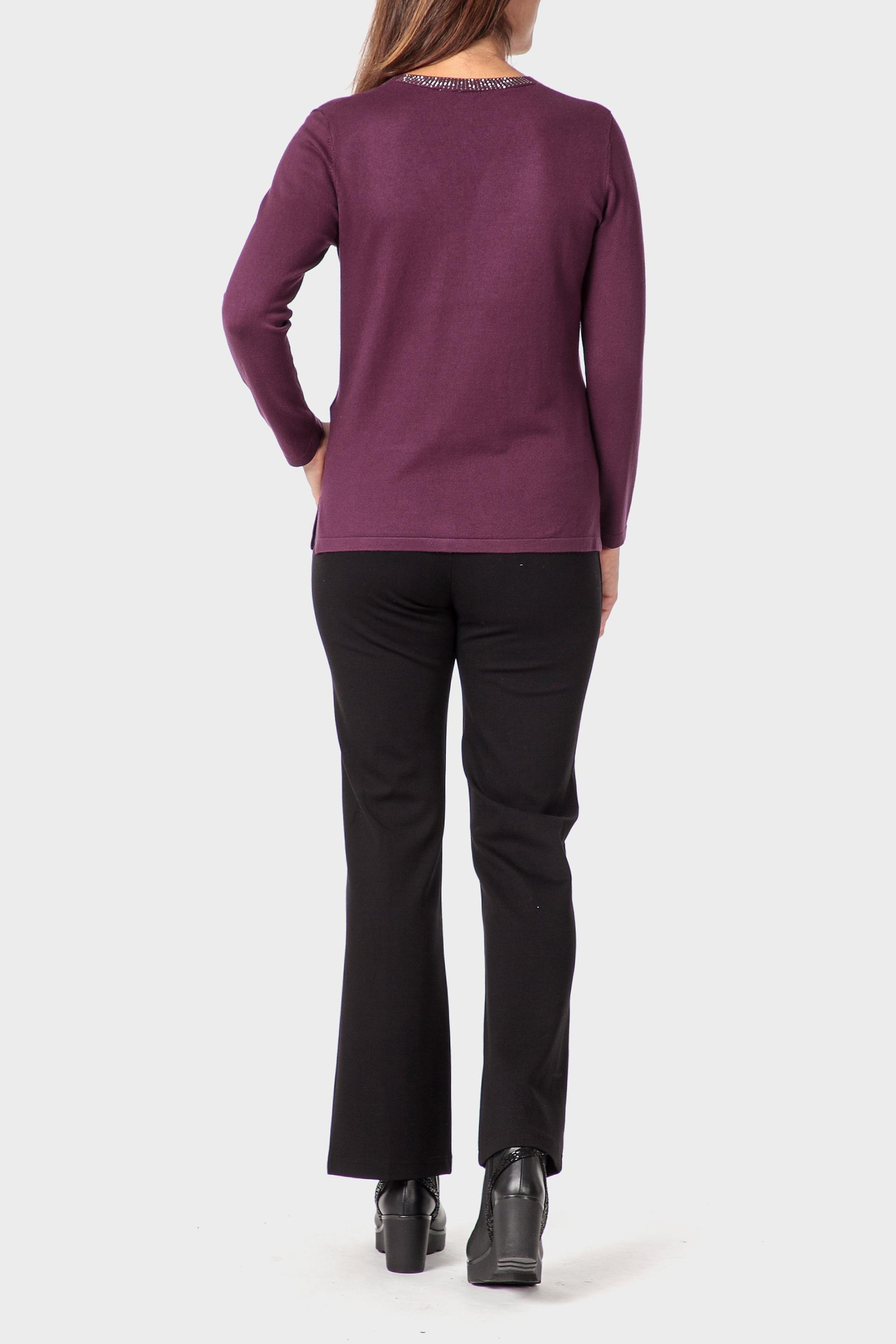 Purple Rhinestone Sweater, 3701_143, large image number 3