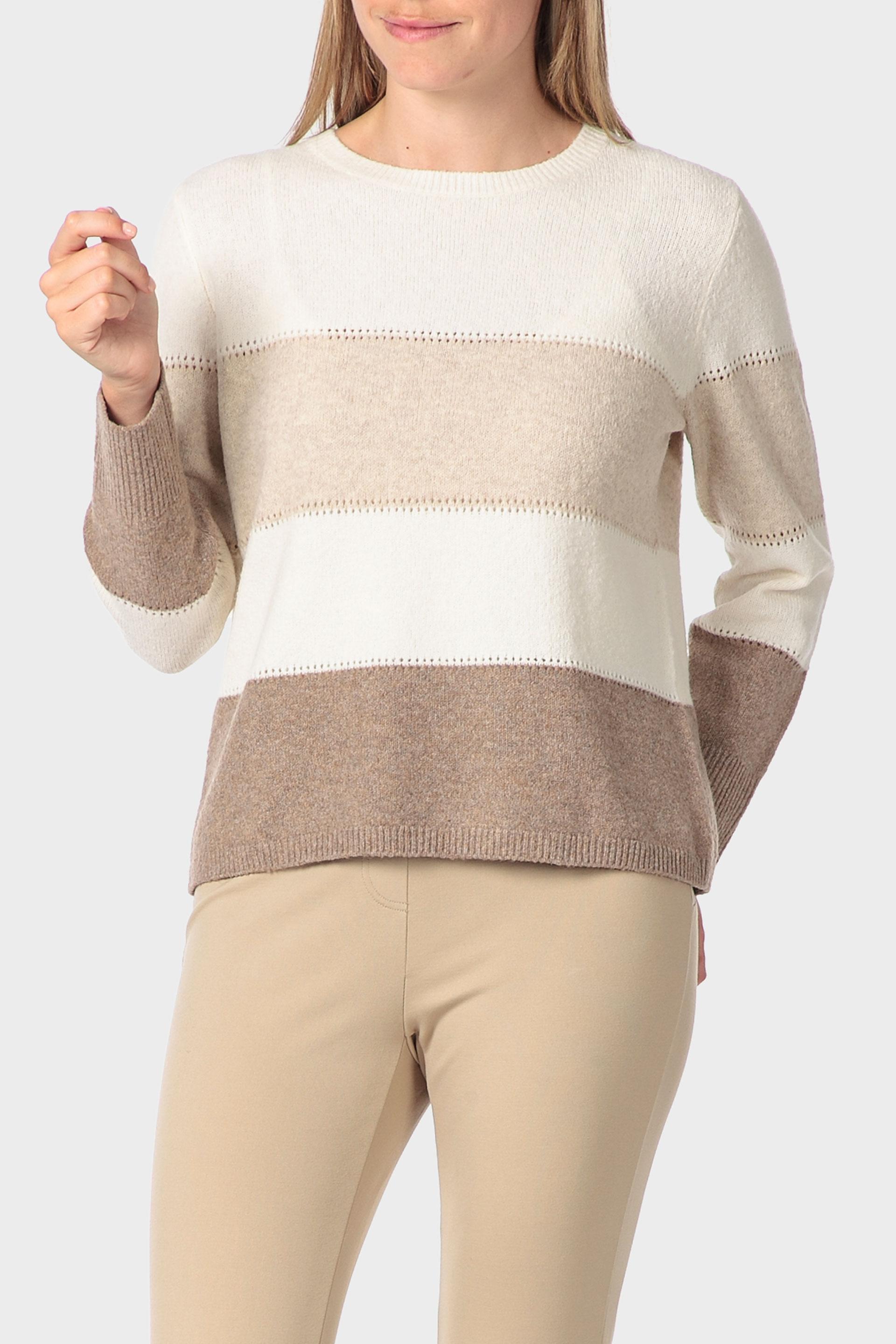 Cream Striped Sweater, 3701_258, medium