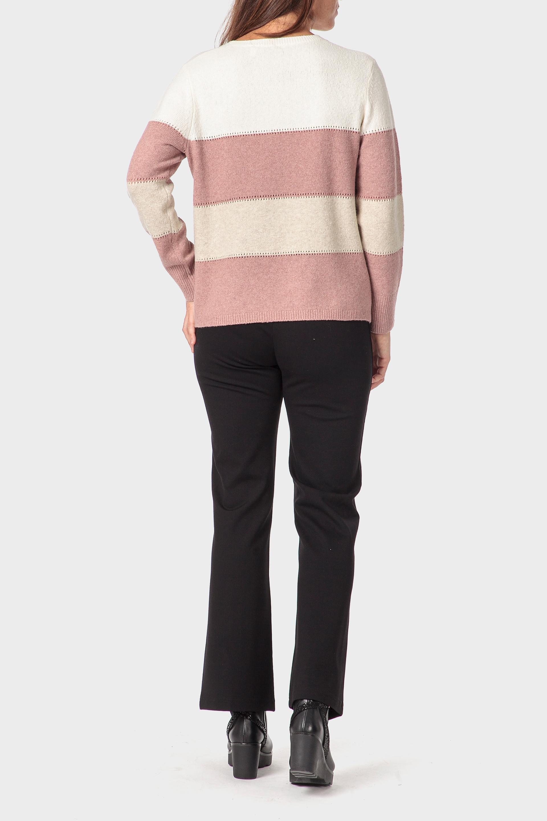 Pink Striped Sweater, Pink Quartz, large image number 3