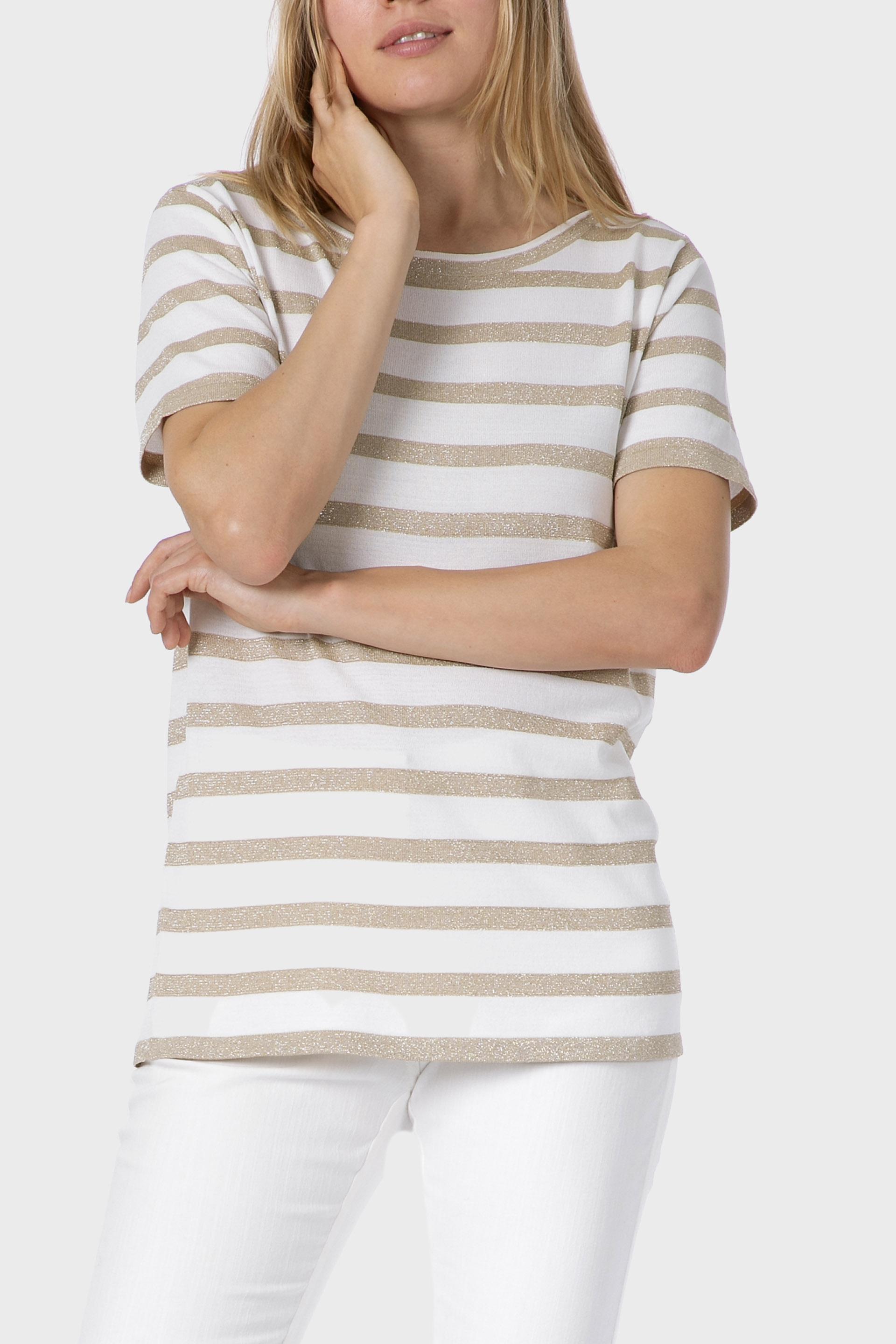 سترة مخططة، أبيض, White Off White, large image number 0