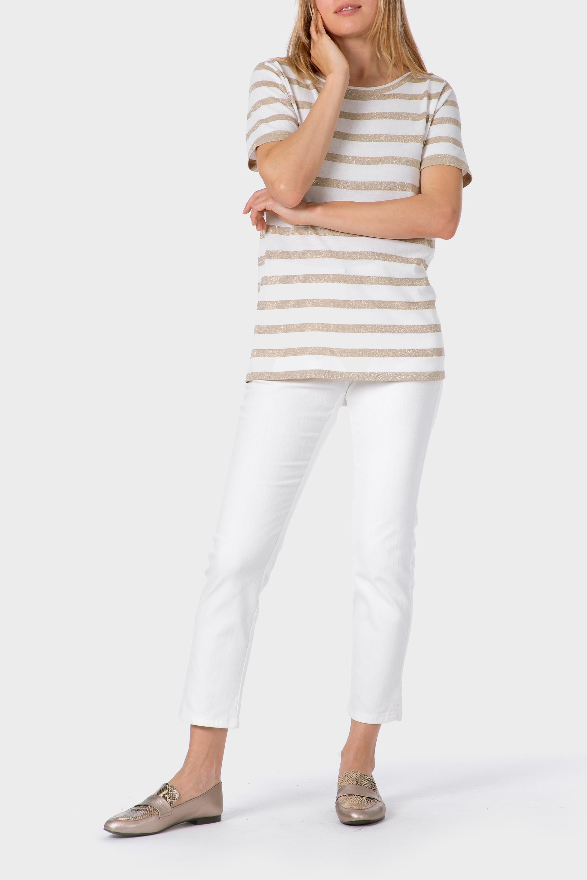 سترة مخططة، أبيض, White Off White, large image number 3
