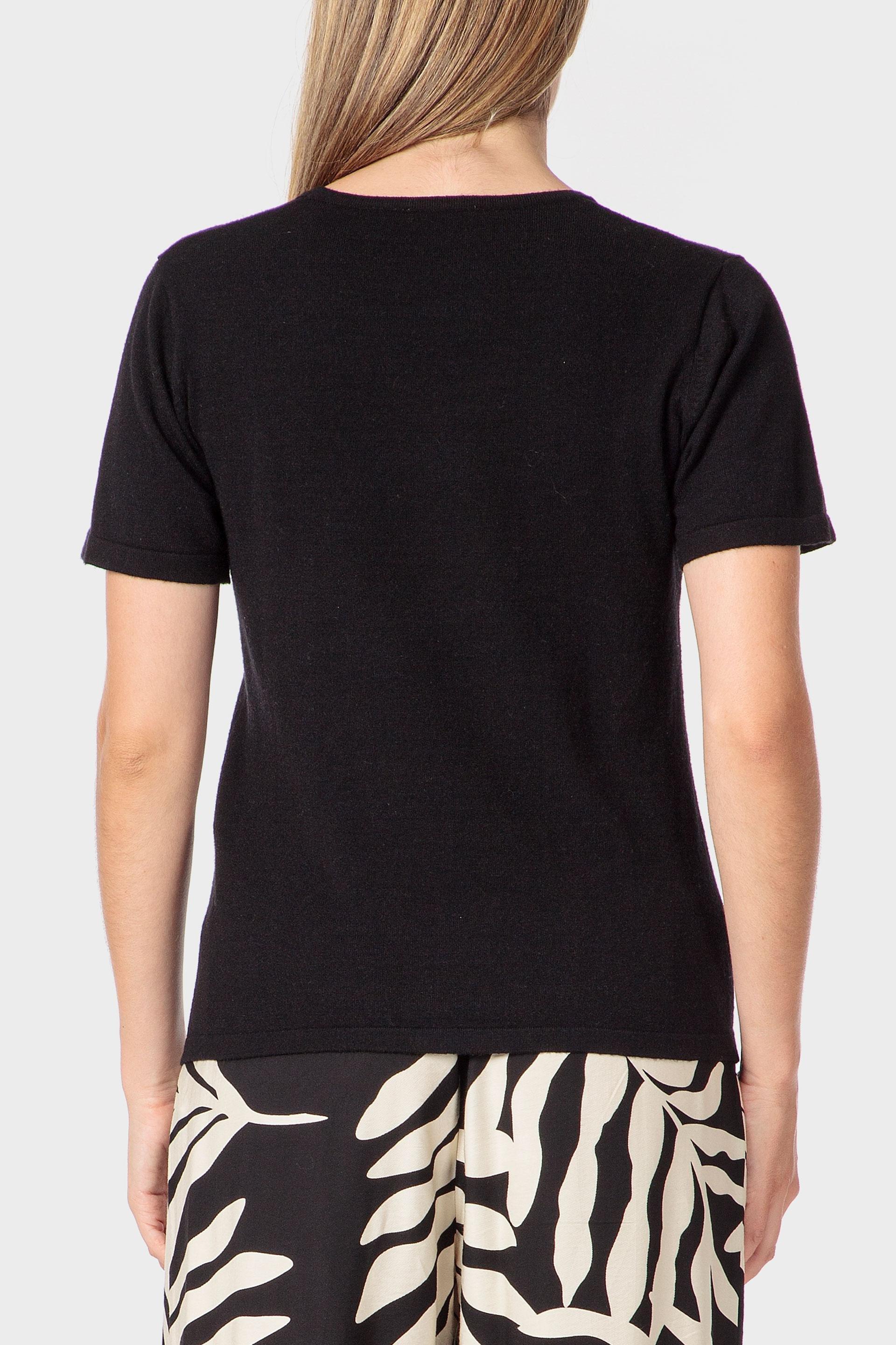 Black Basic Sweater, Black, medium