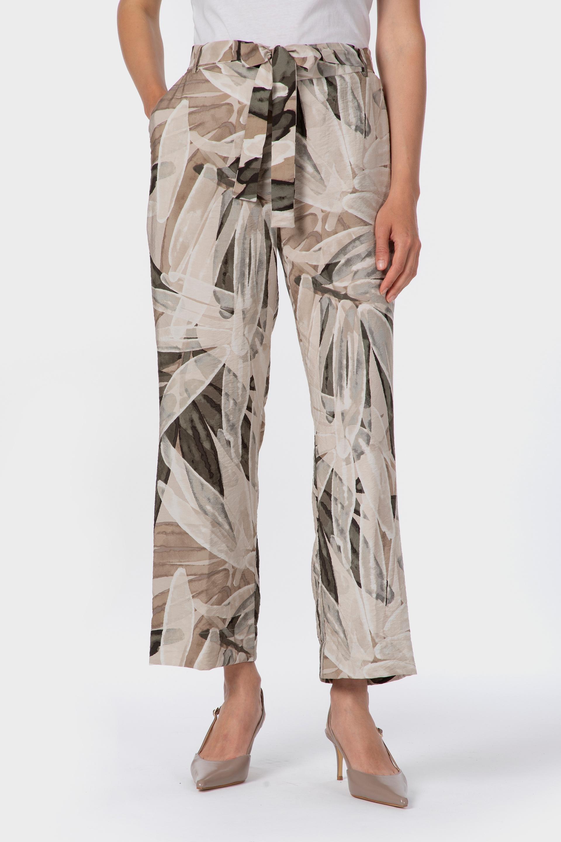 Khaki Printed Trousers, 3701_155, large image number 1