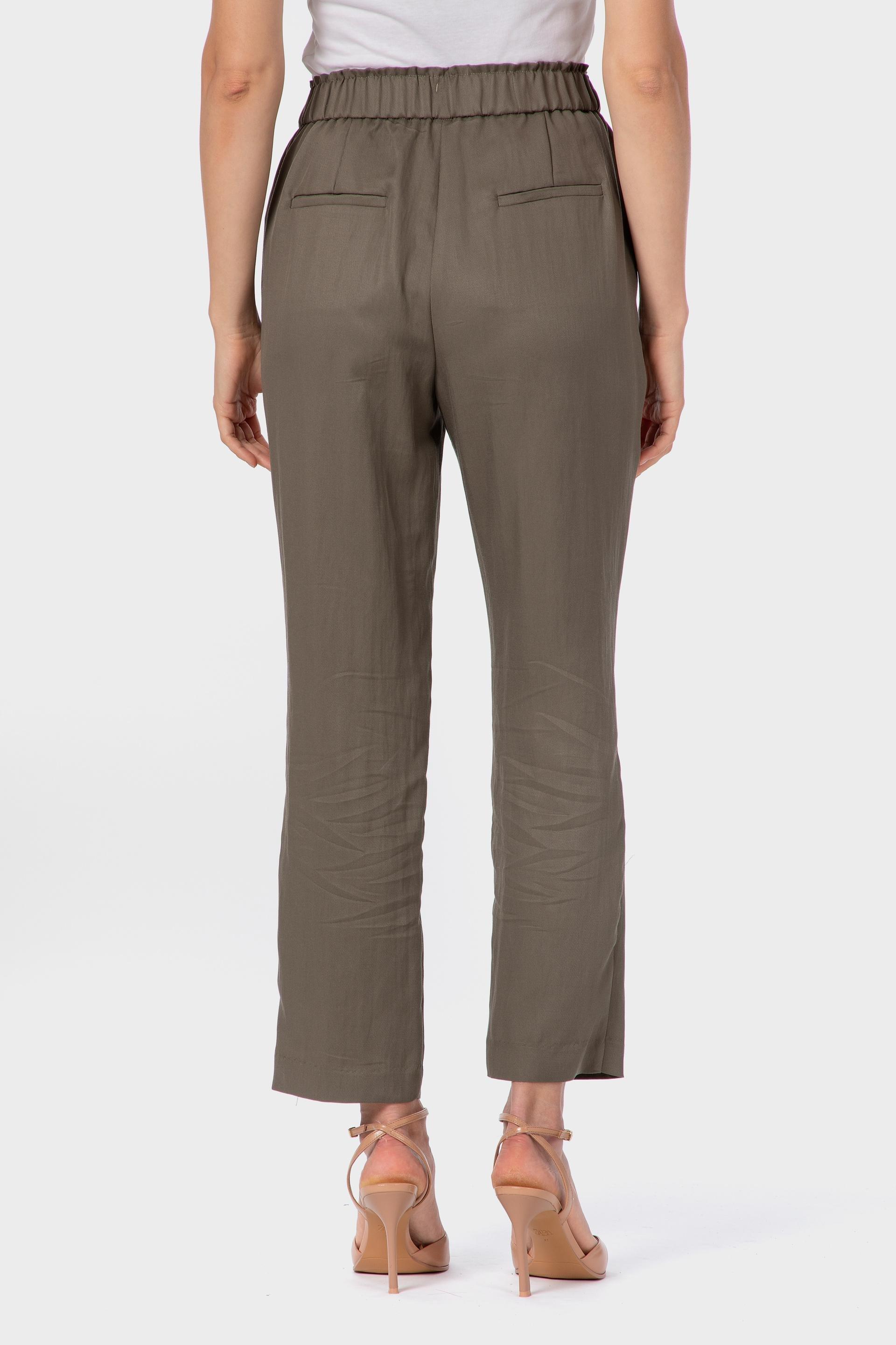 Khaki Elastic Waist Trousers, 3701_155, large image number 4