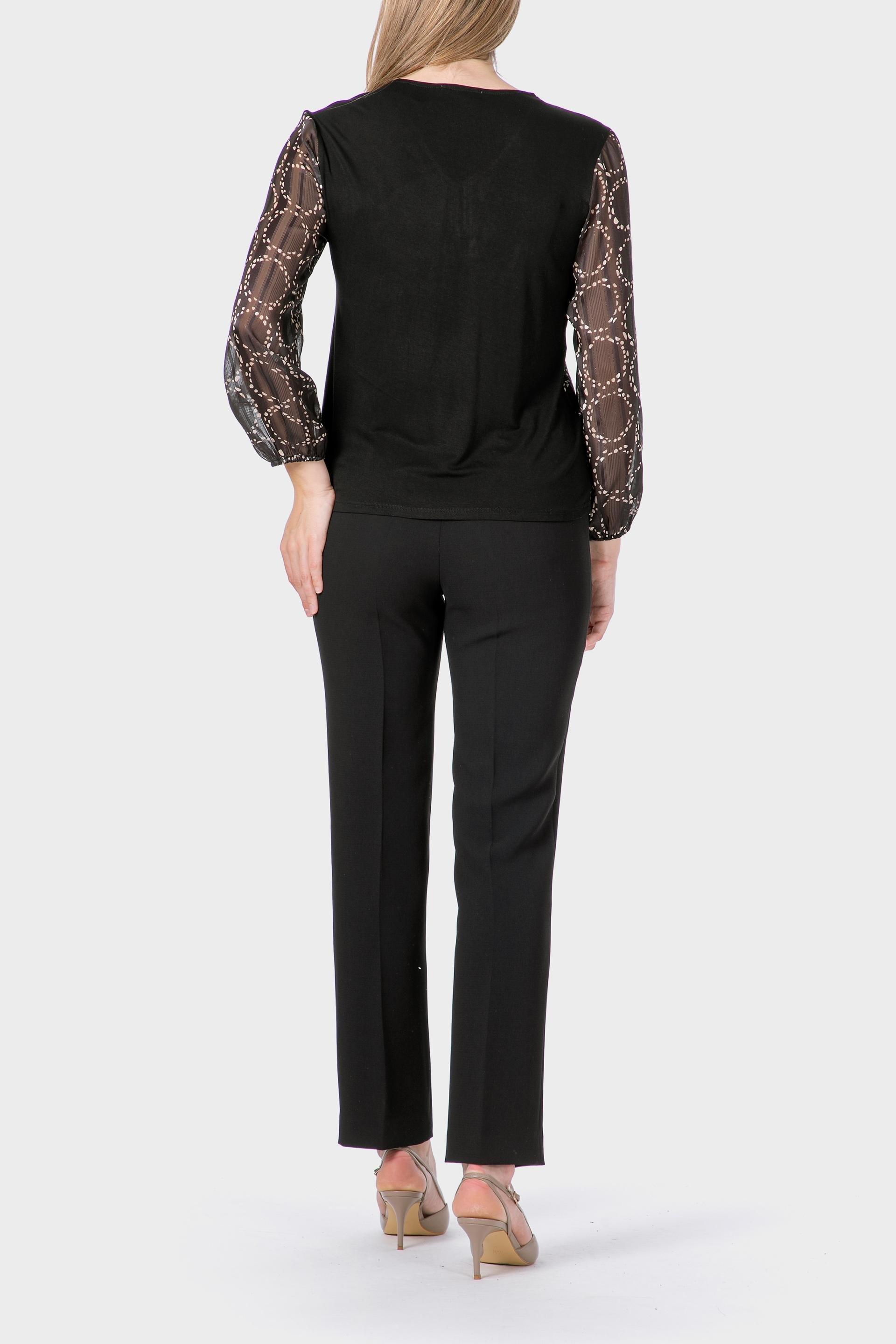 Black Crepe Trousers With Elastic Waist, , large image number 2