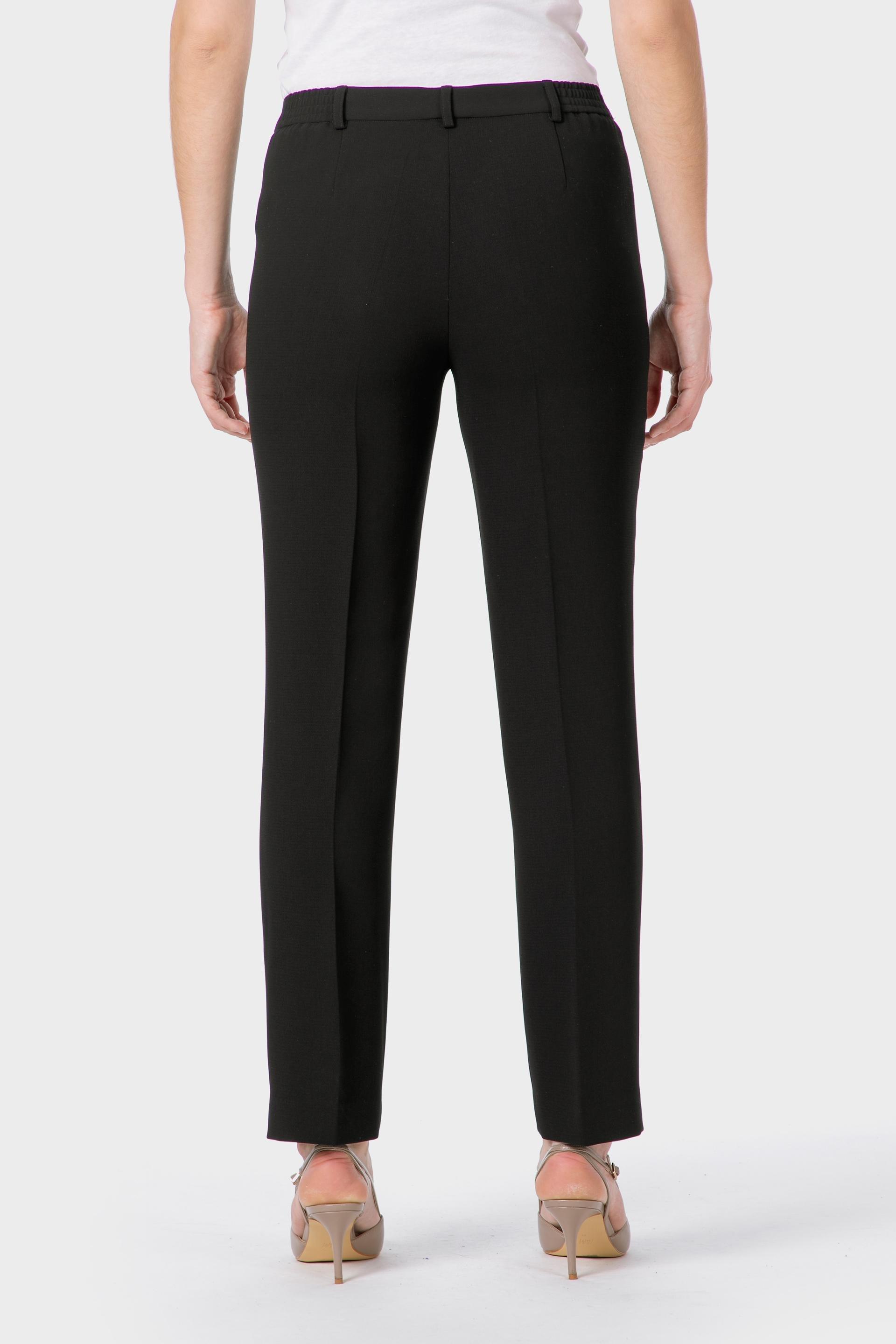 بنطال كريب بخصر مطاطي، أسود, 3701_120, large image number 3