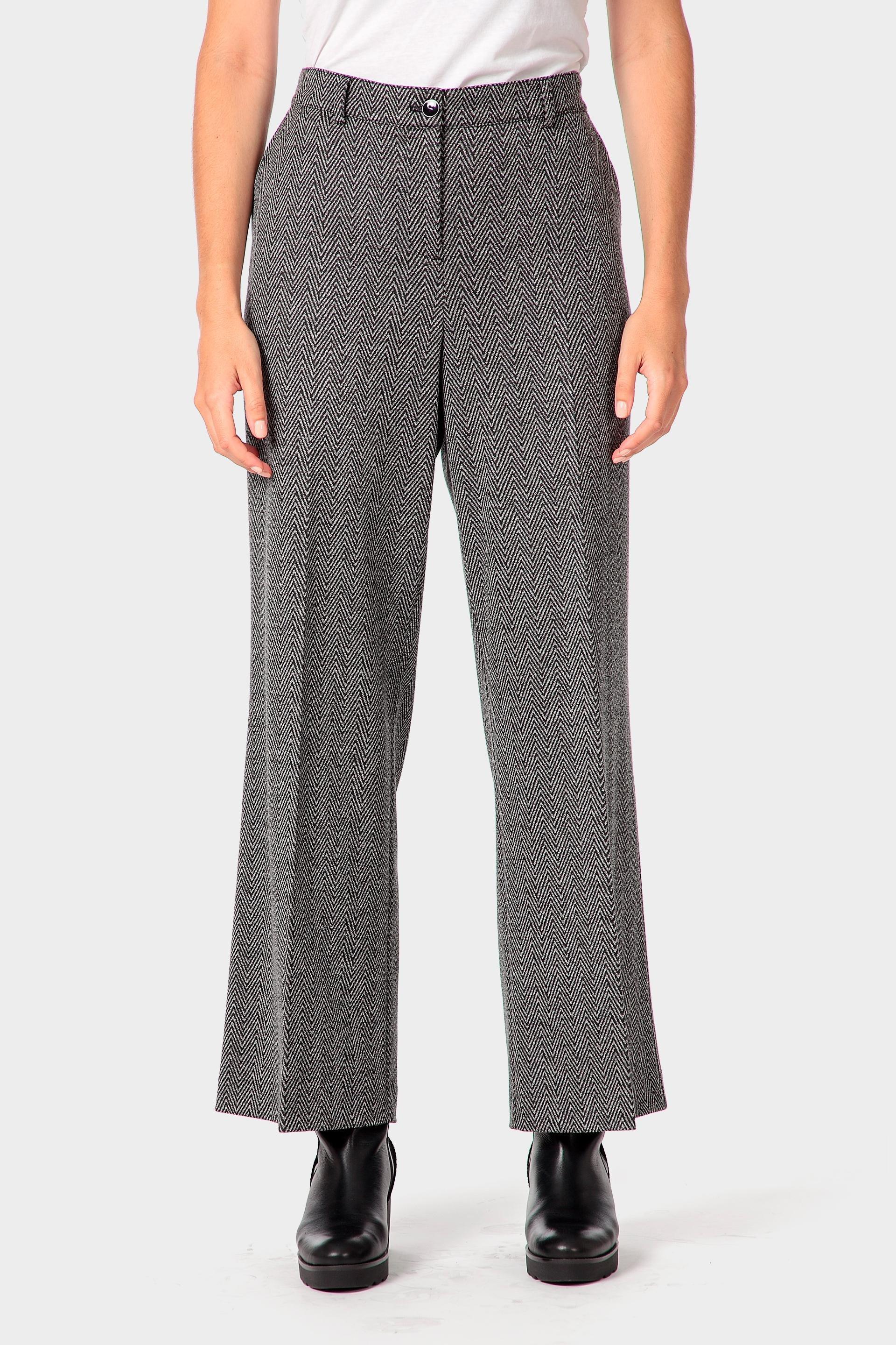 Grey Herringbone Trousers, 3701_123, medium